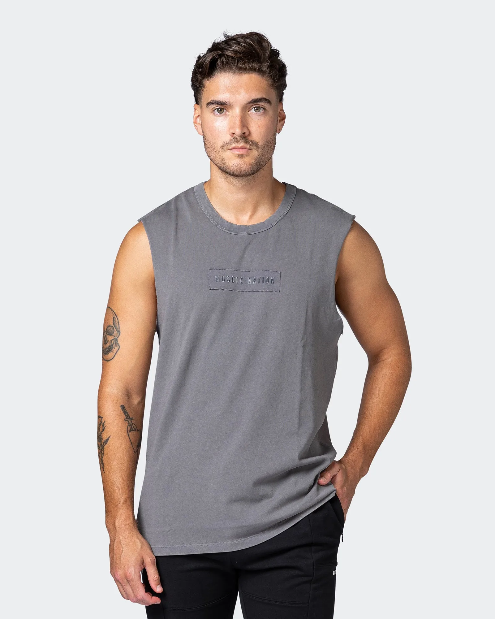 Vitalise Heavy Vintage Tank - Washed Tornado sold by Muscle Nation