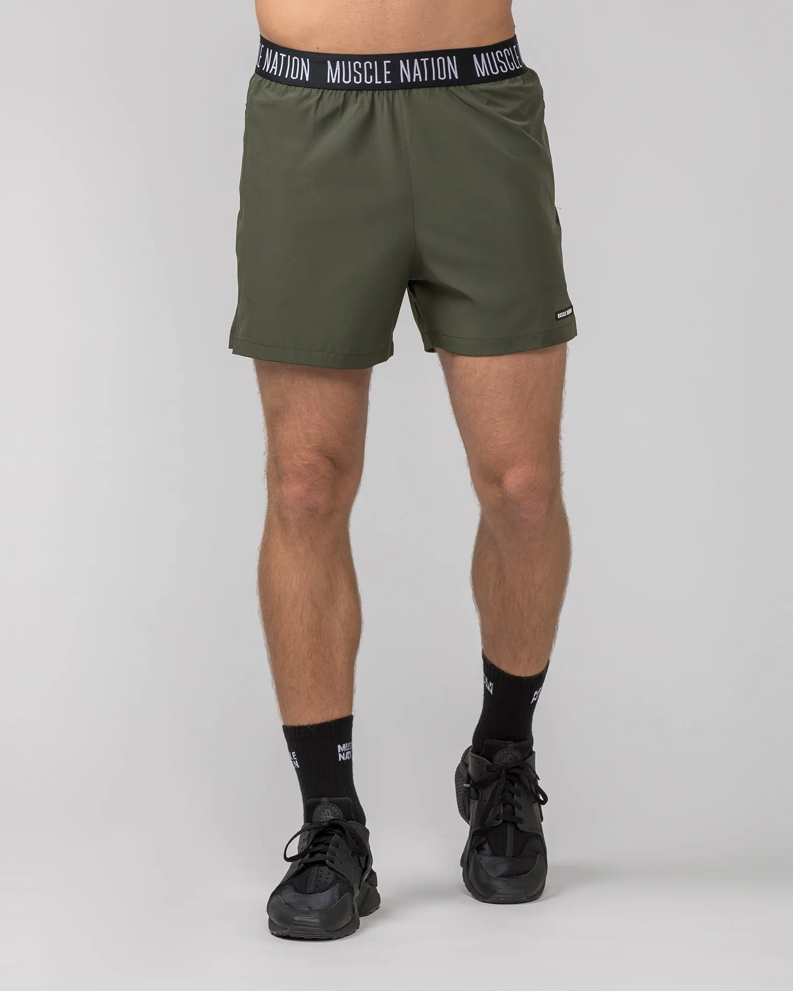 Level Up Training 4" Shorts - Dark Khaki sold by Muscle Nation product image thumbnail 2