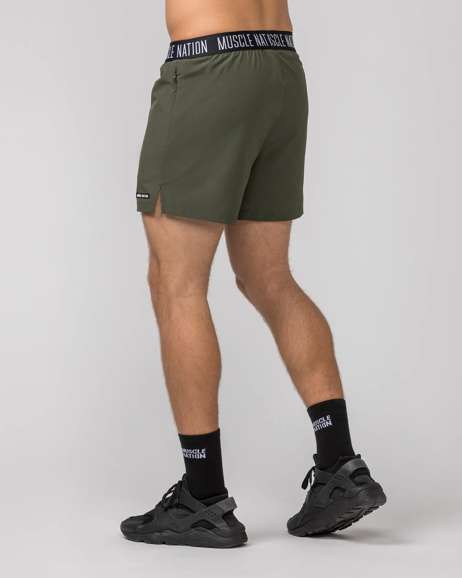 Level Up Training 4" Shorts - Dark Khaki sold by Muscle Nation product image thumbnail 4