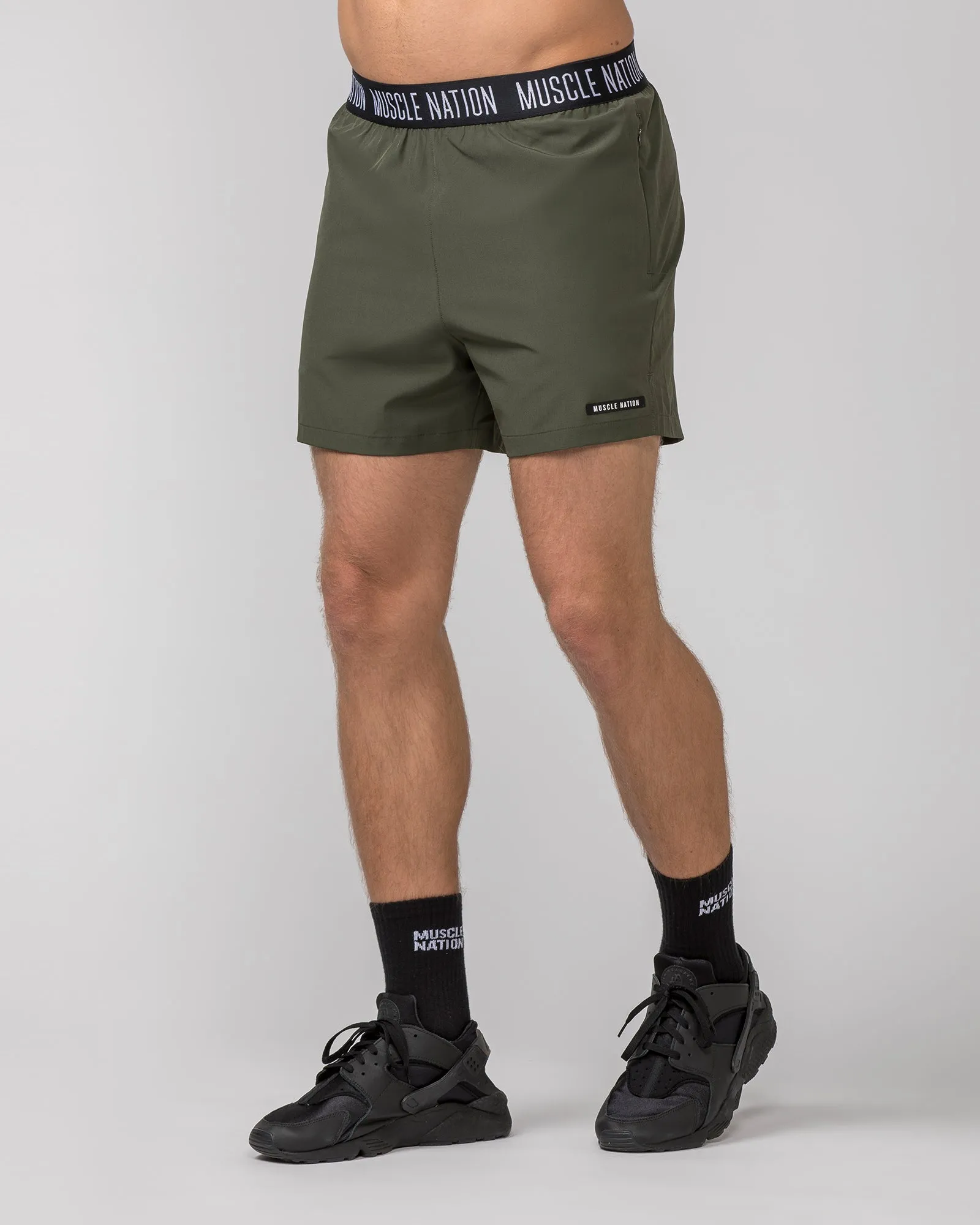 Level Up Training 4" Shorts - Dark Khaki sold by Muscle Nation product image thumbnail 3