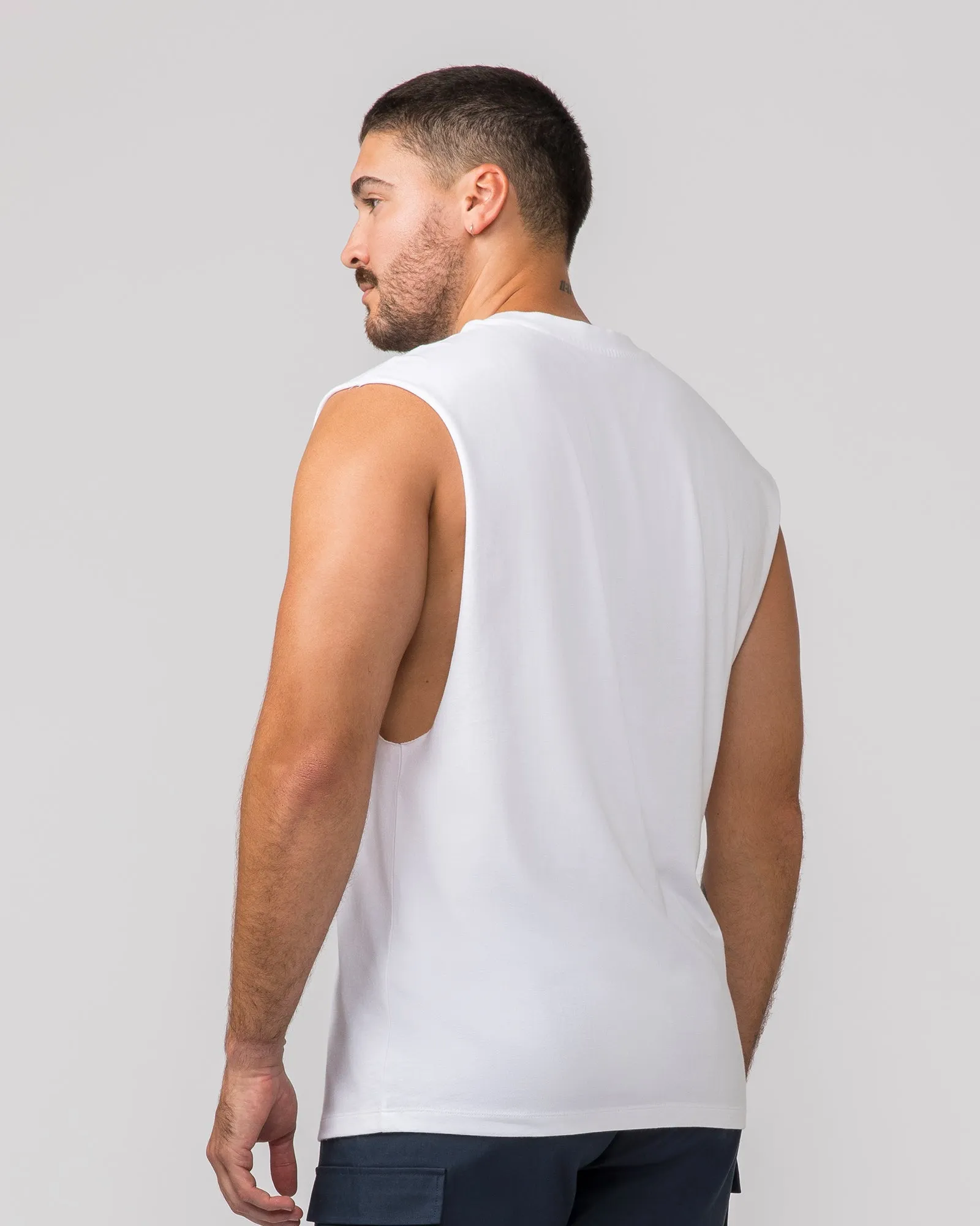 Varsity Muscle Tank - White sold by Muscle Nation product image thumbnail 3