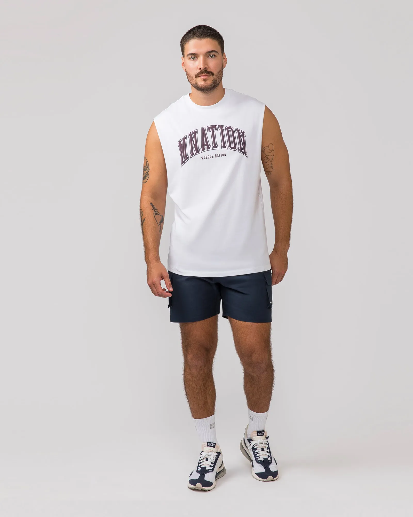 Varsity Muscle Tank - White sold by Muscle Nation product image thumbnail 5