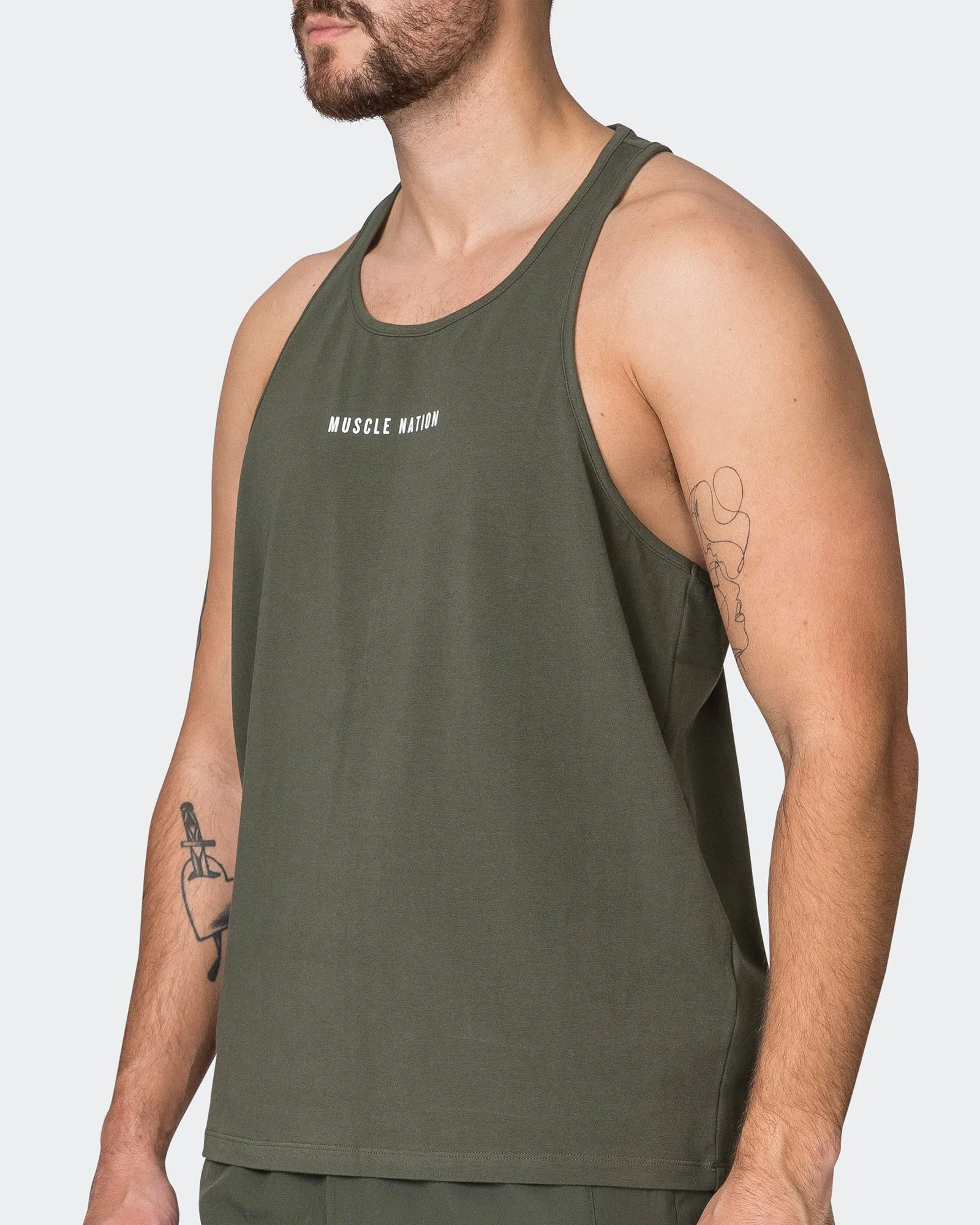 Infinite Y Back Singlet - Dark Khaki sold by Muscle Nation product image thumbnail 3