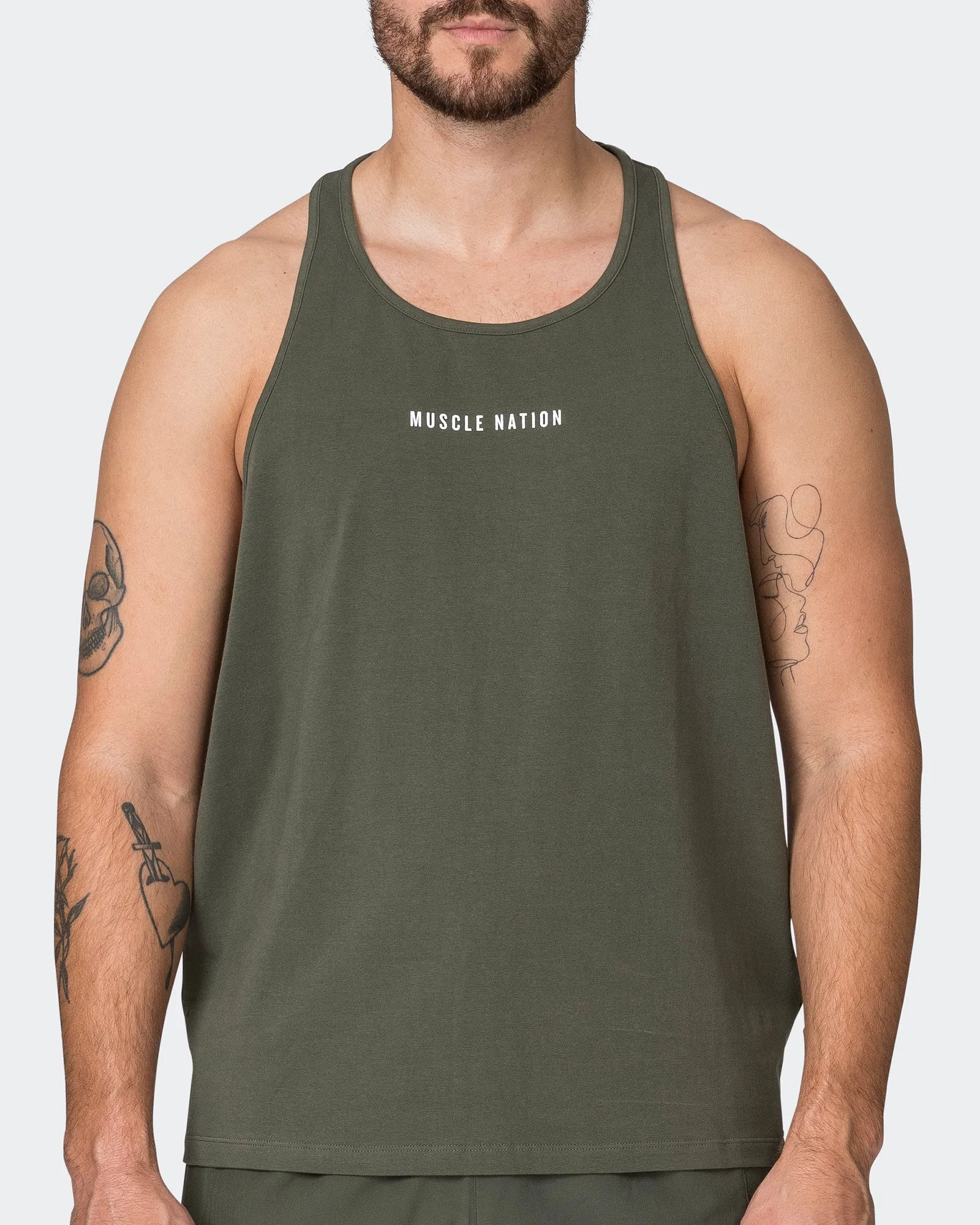 Infinite Y Back Singlet - Dark Khaki sold by Muscle Nation product image thumbnail 2