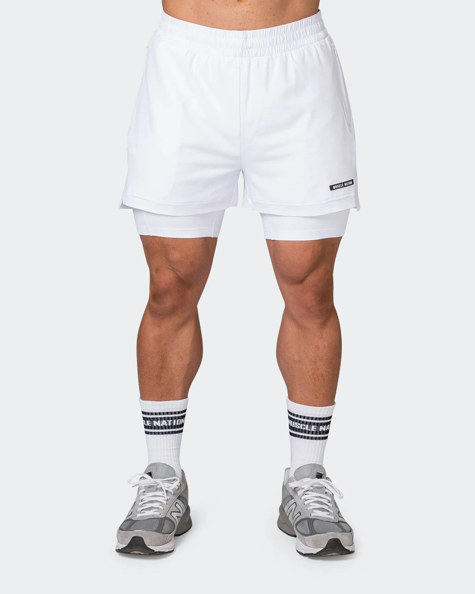 Vigour Training Shorts - White sold by Muscle Nation product image thumbnail 2