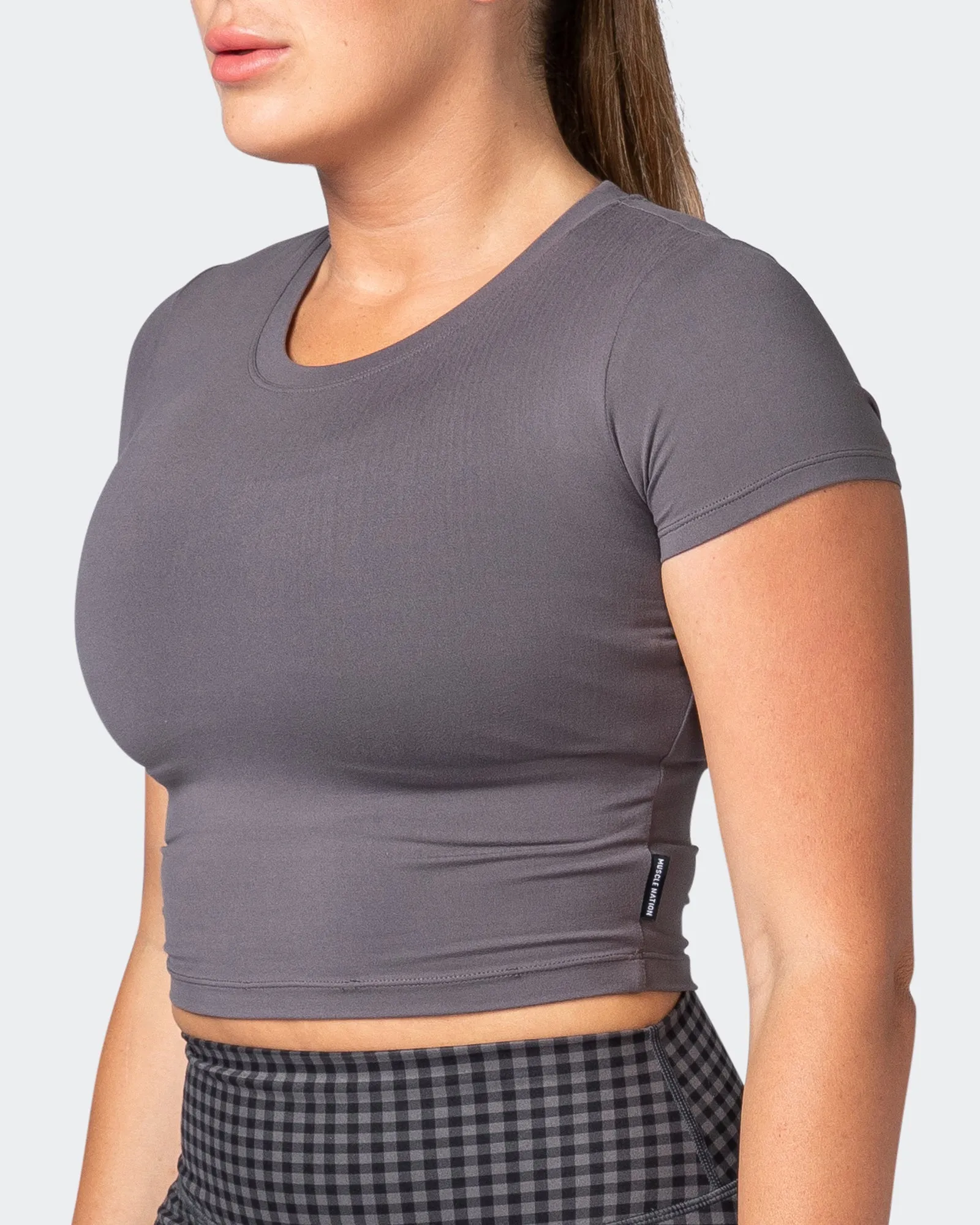 MN Everyday Cropped Tee - Alloy sold by Muscle Nation product image thumbnail 3