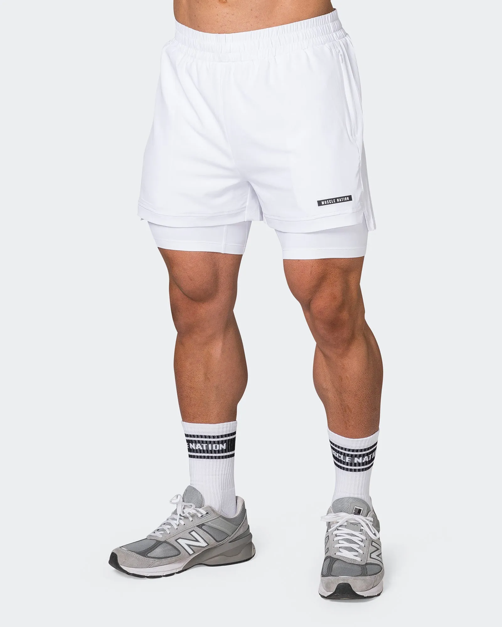 Vigour Training Shorts - White sold by Muscle Nation product image thumbnail 3