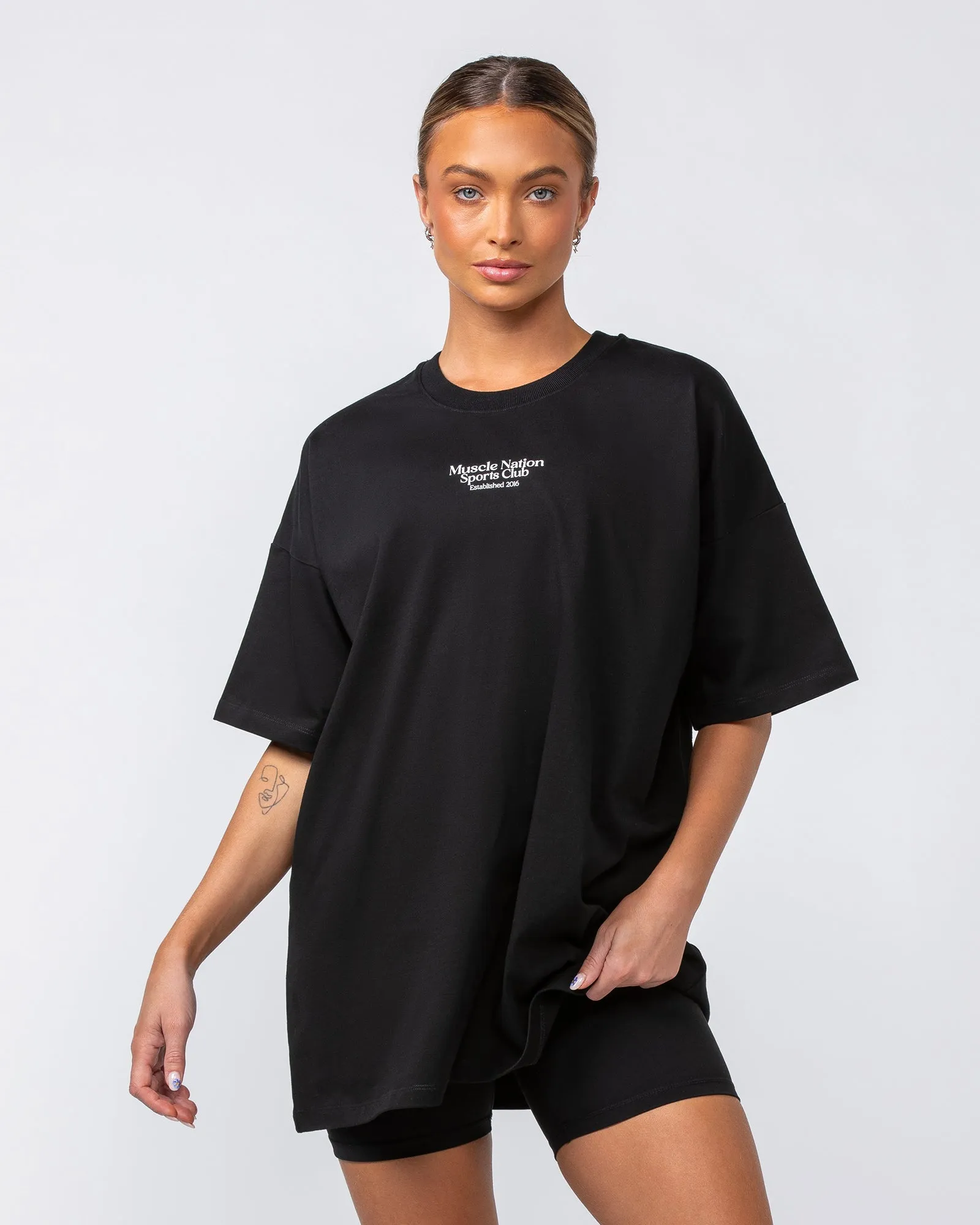 College Oversized Tee - Black sold by Muscle Nation product image thumbnail 2
