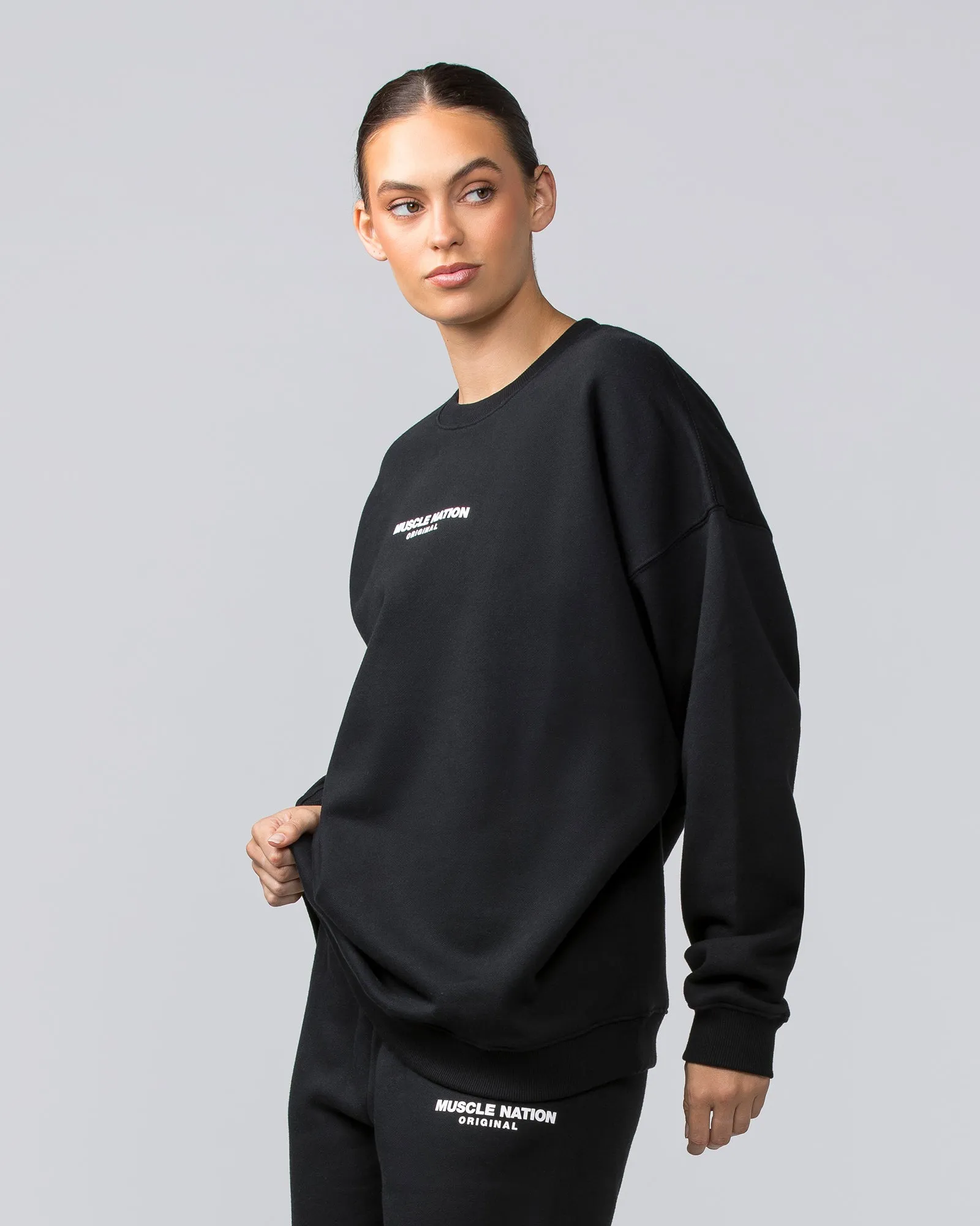 Weekend Oversized Pullover - Black sold by Muscle Nation product image thumbnail 3