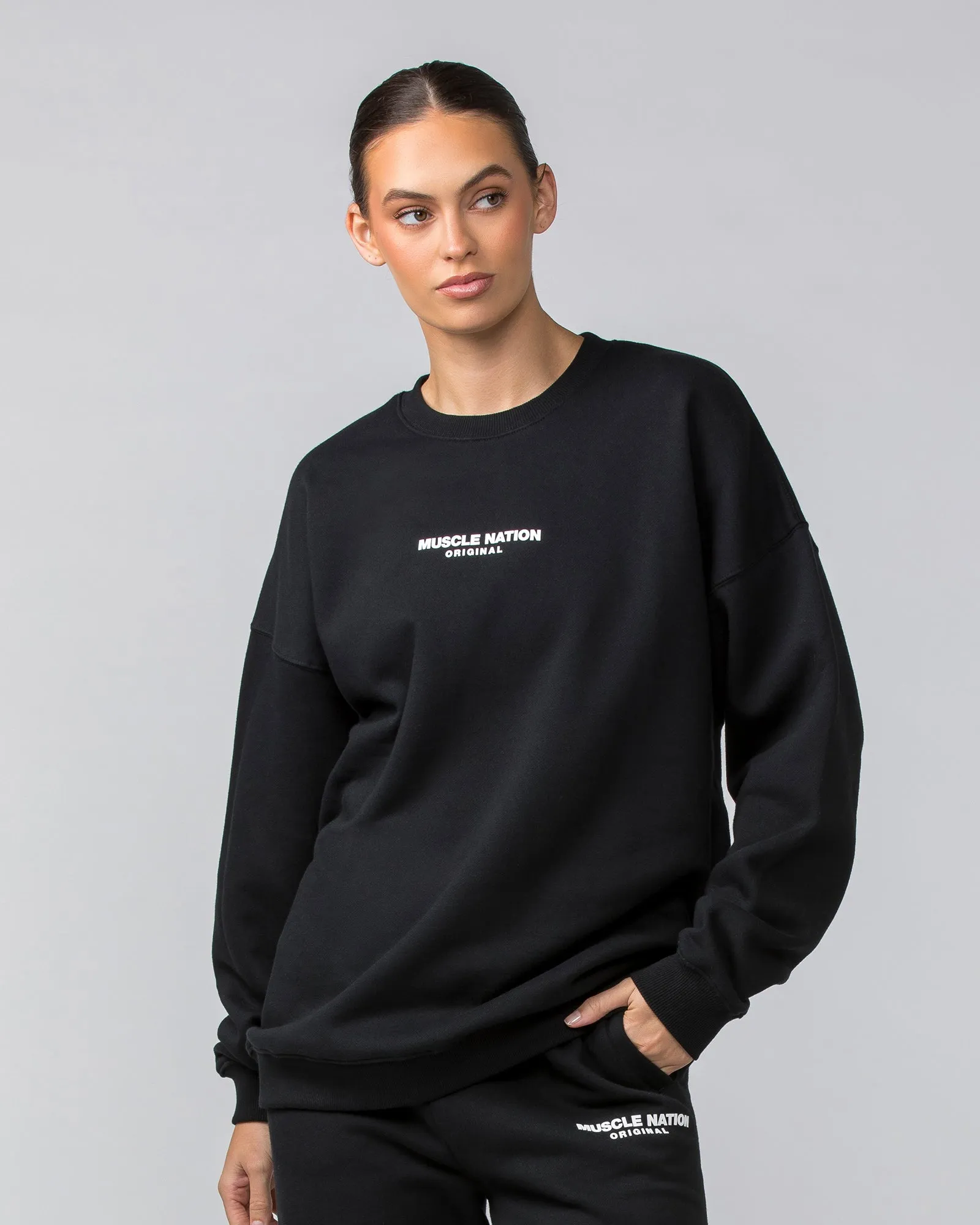 Weekend Oversized Pullover - Black sold by Muscle Nation product image thumbnail 2