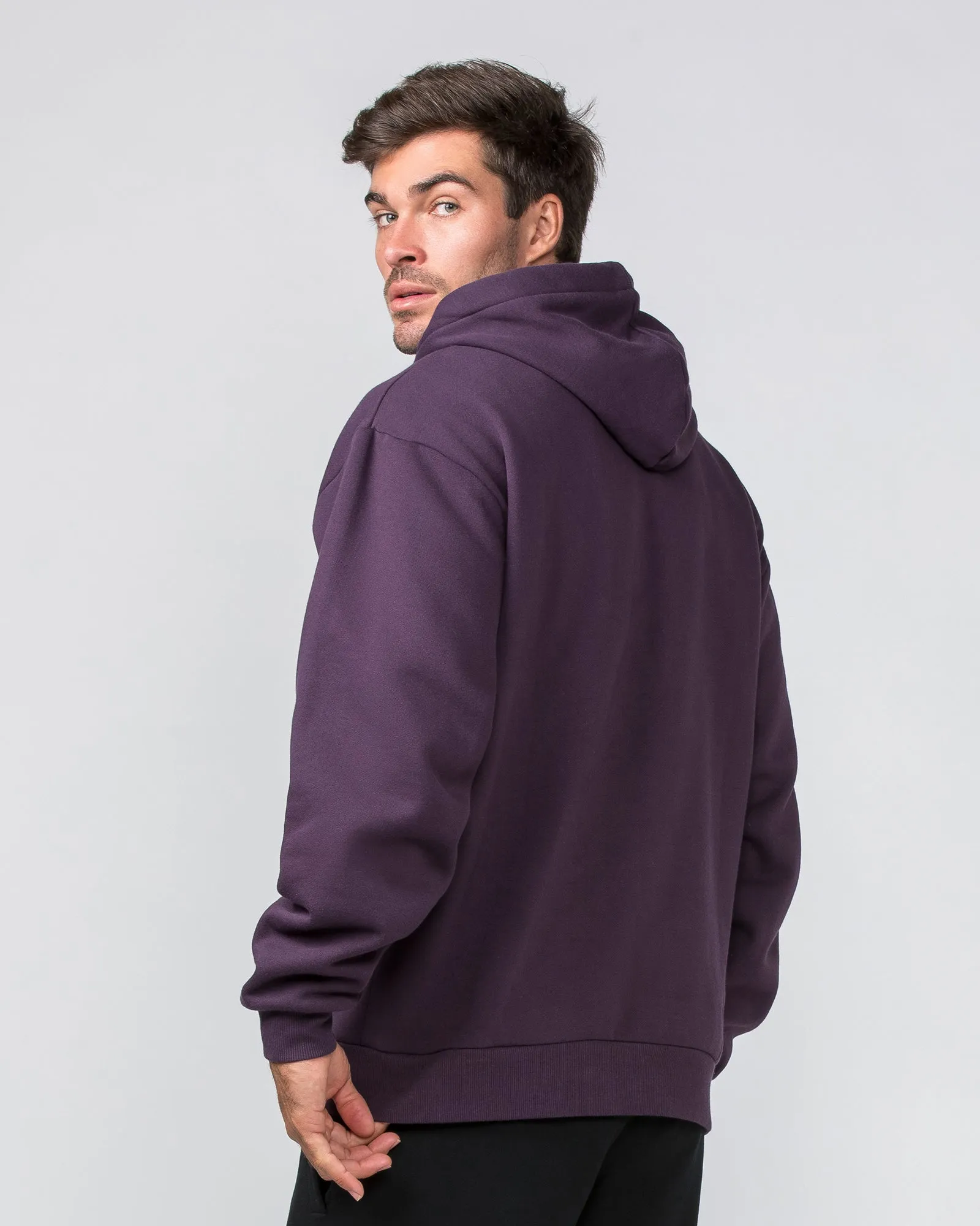 Varsity Oversized Hoodie - Midnight Plum sold by Muscle Nation product image thumbnail 5