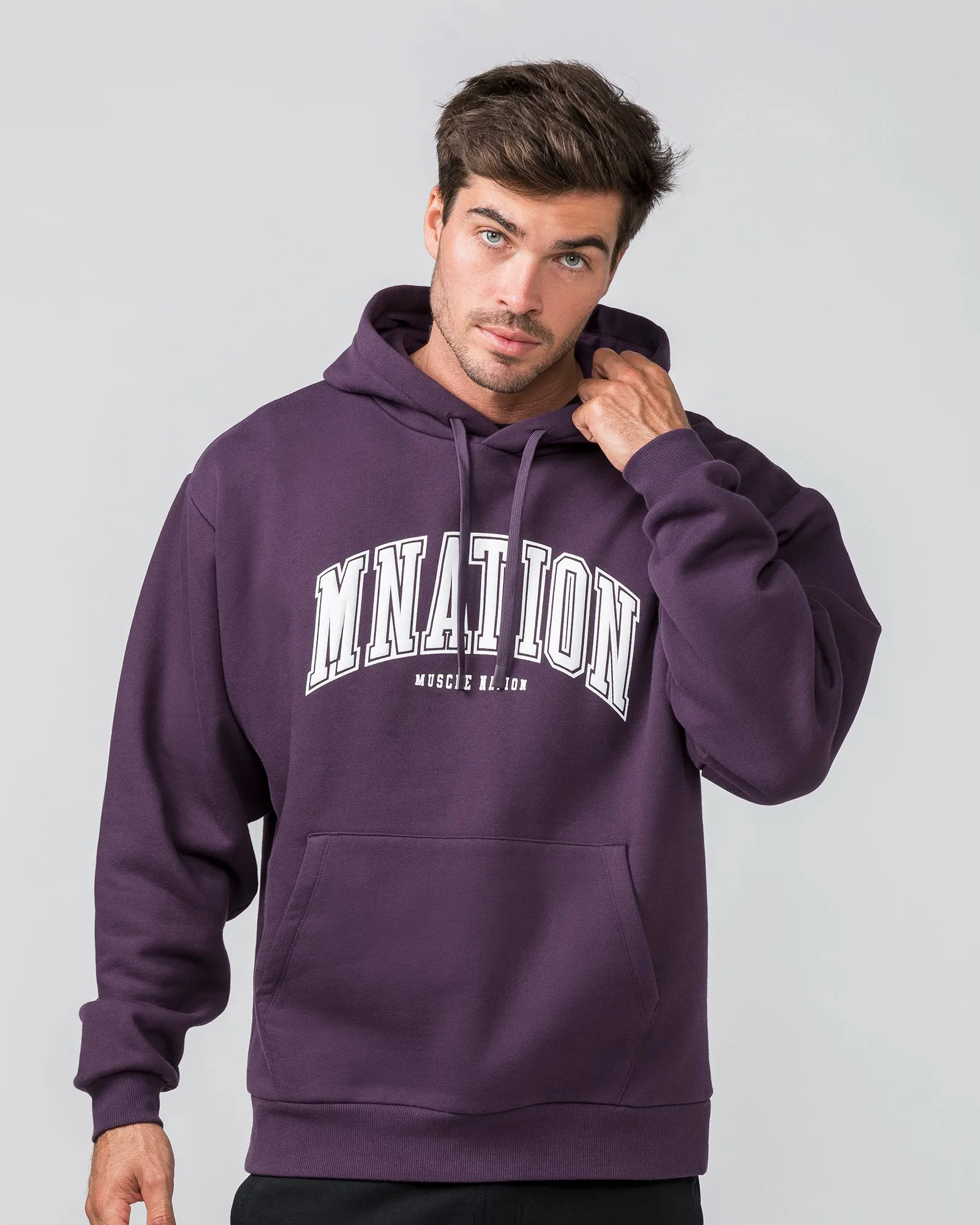 Varsity Oversized Hoodie - Midnight Plum sold by Muscle Nation product image thumbnail 2