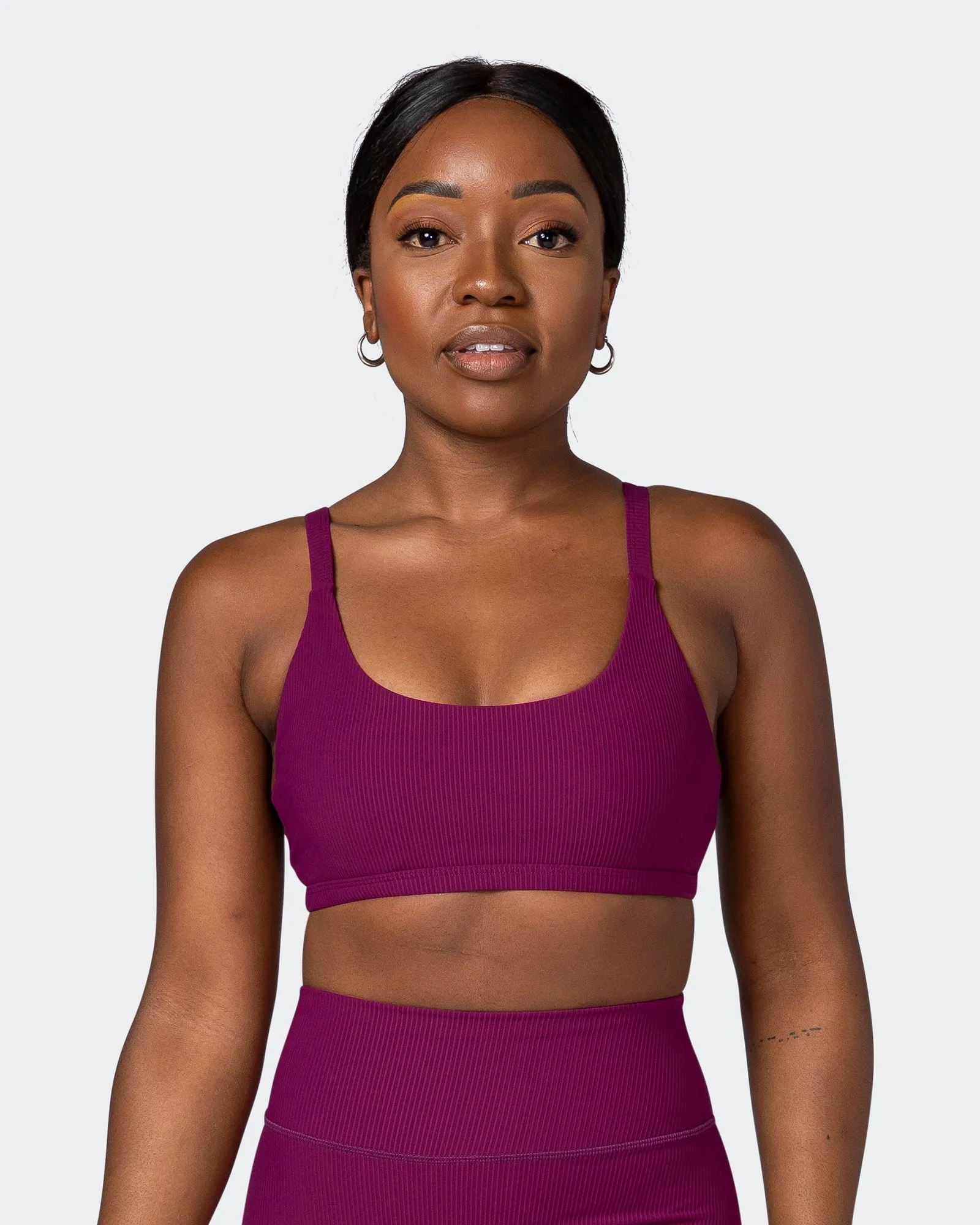 Effortless Rib Bralette - Huckleberry sold by Muscle Nation