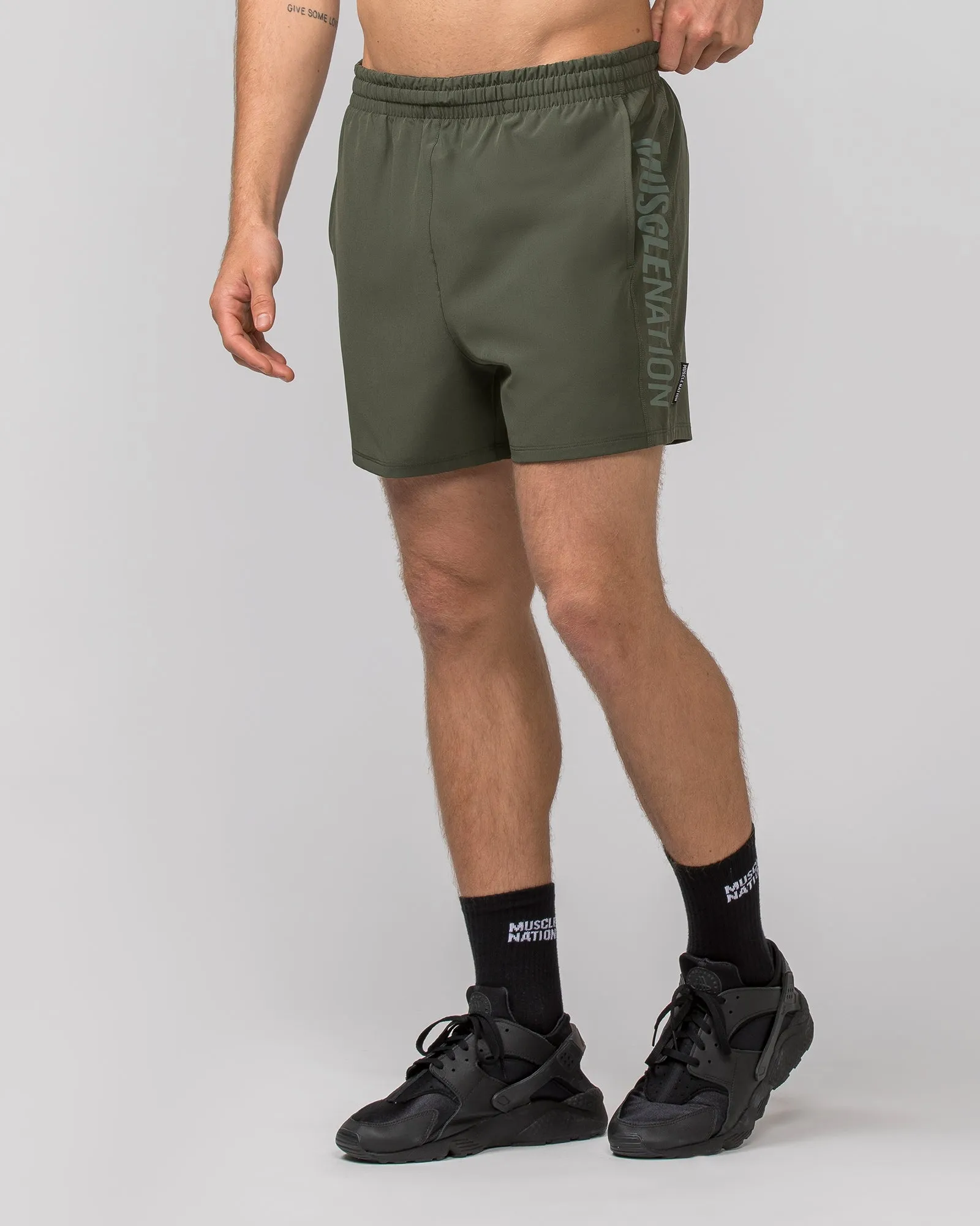 Function 4" Shorts - Dark Khaki sold by Muscle Nation