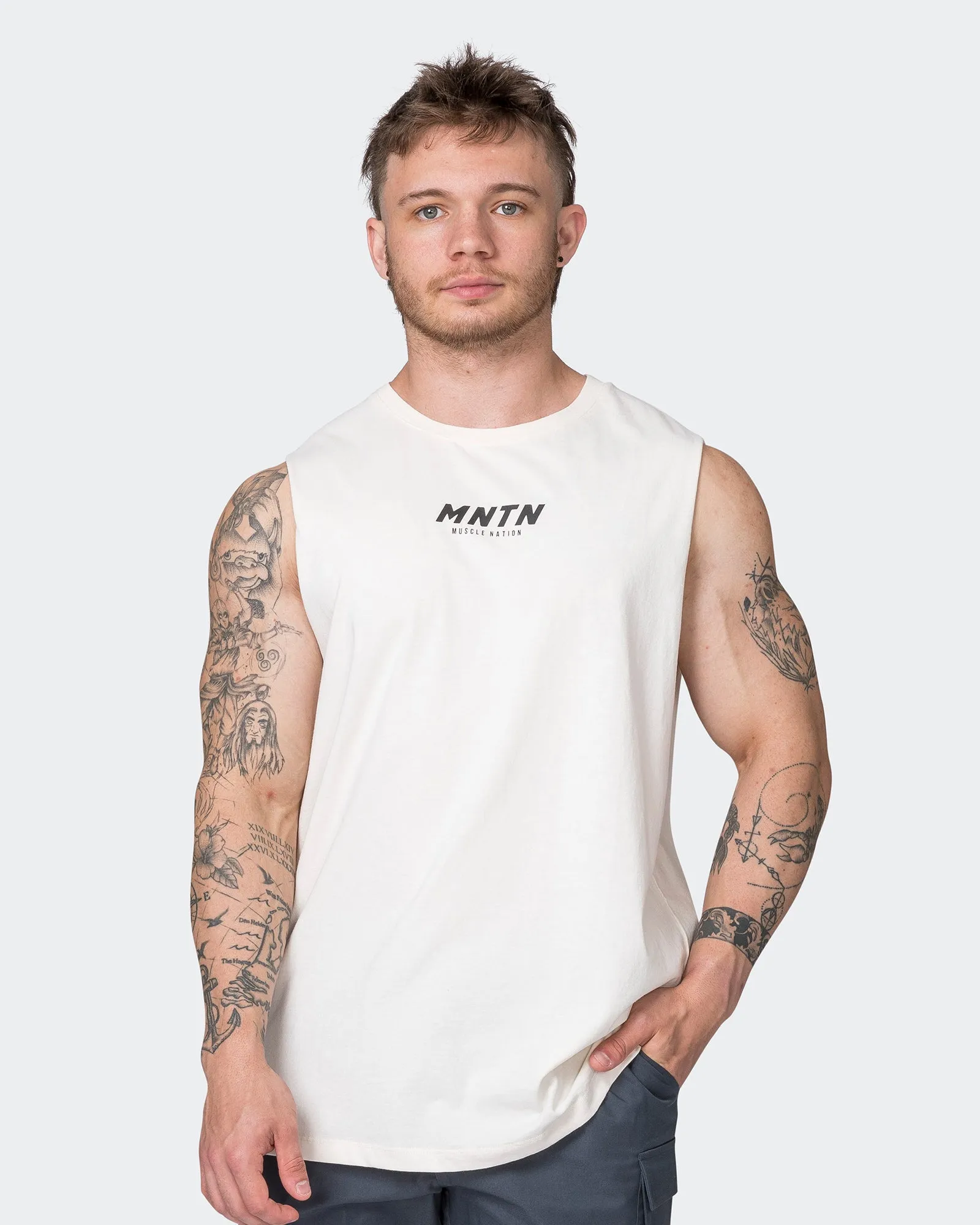 MNTN Vintage Tank - Washed Travertine sold by Muscle Nation