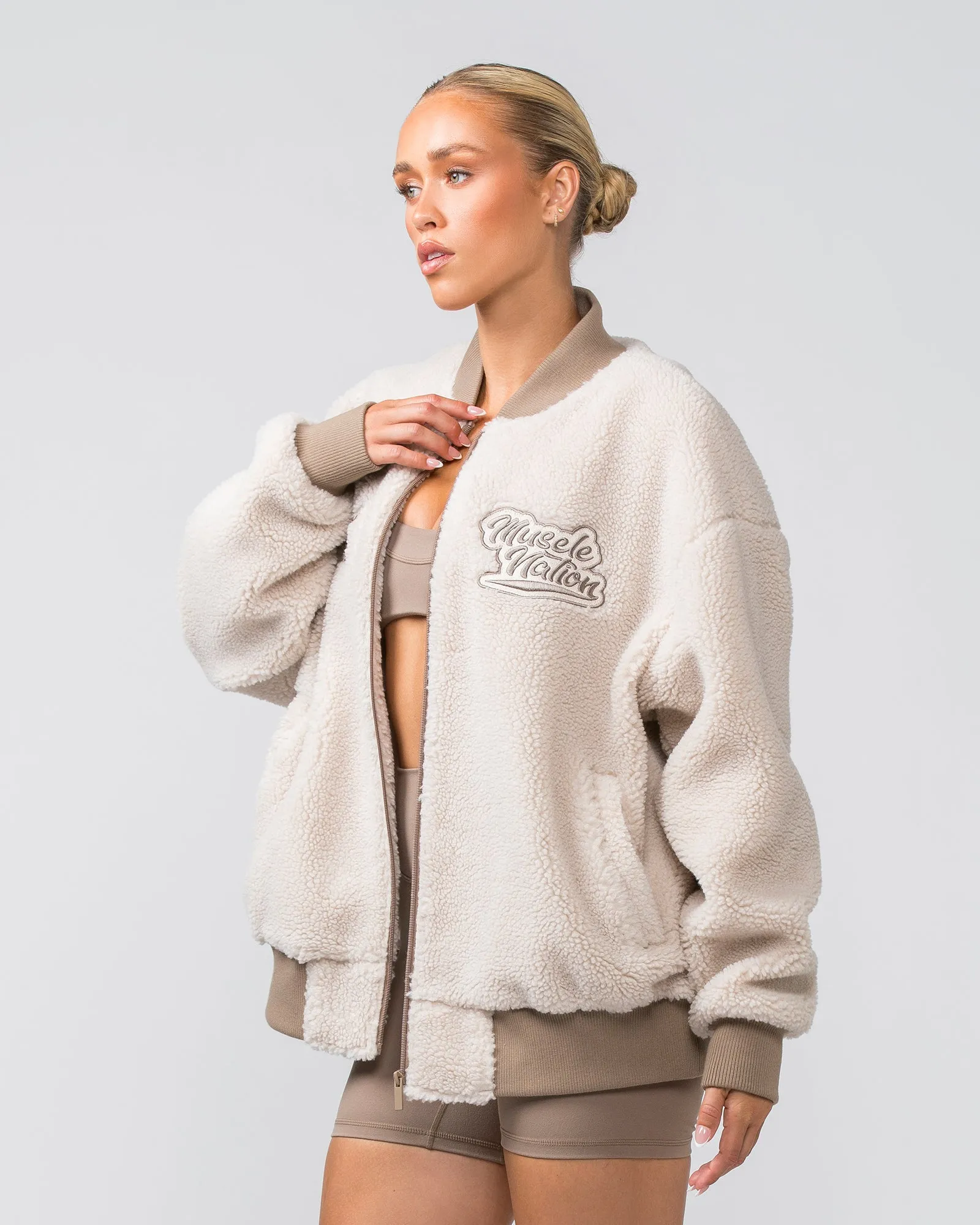 Borg Oversized Bomber Jacket - Dew sold by Muscle Nation product image thumbnail 3