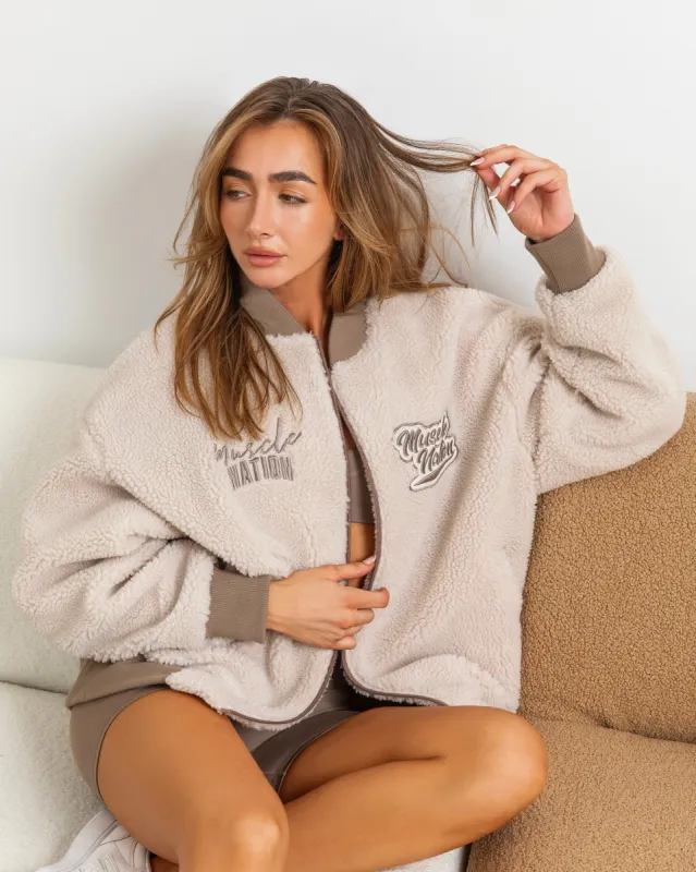 Borg Oversized Bomber Jacket - Dew sold by Muscle Nation