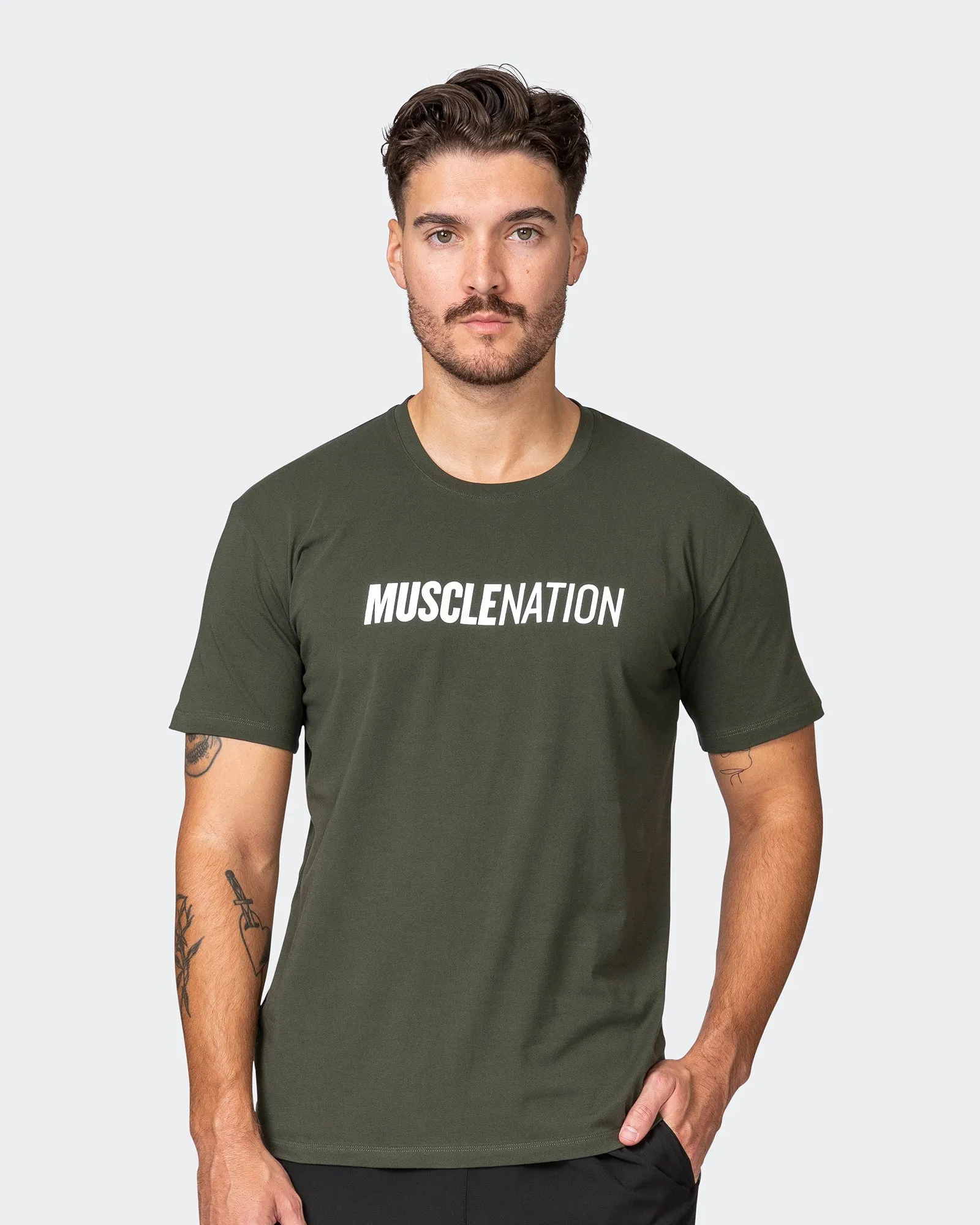 Strike Tee - Dark Khaki sold by Muscle Nation