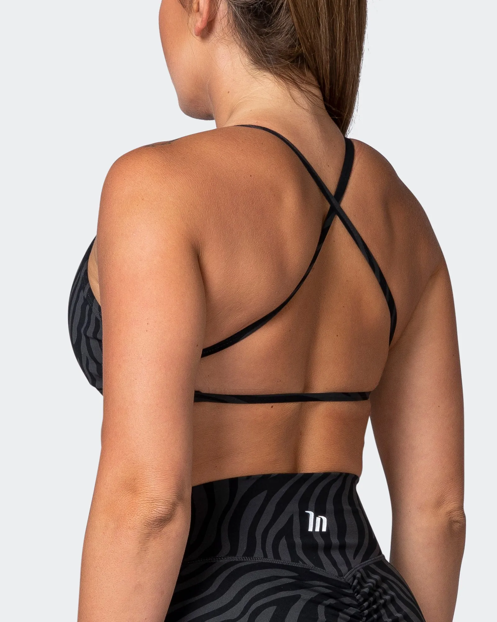 Essence Bralette - Monochrome Zebra Print sold by Muscle Nation product image thumbnail 5