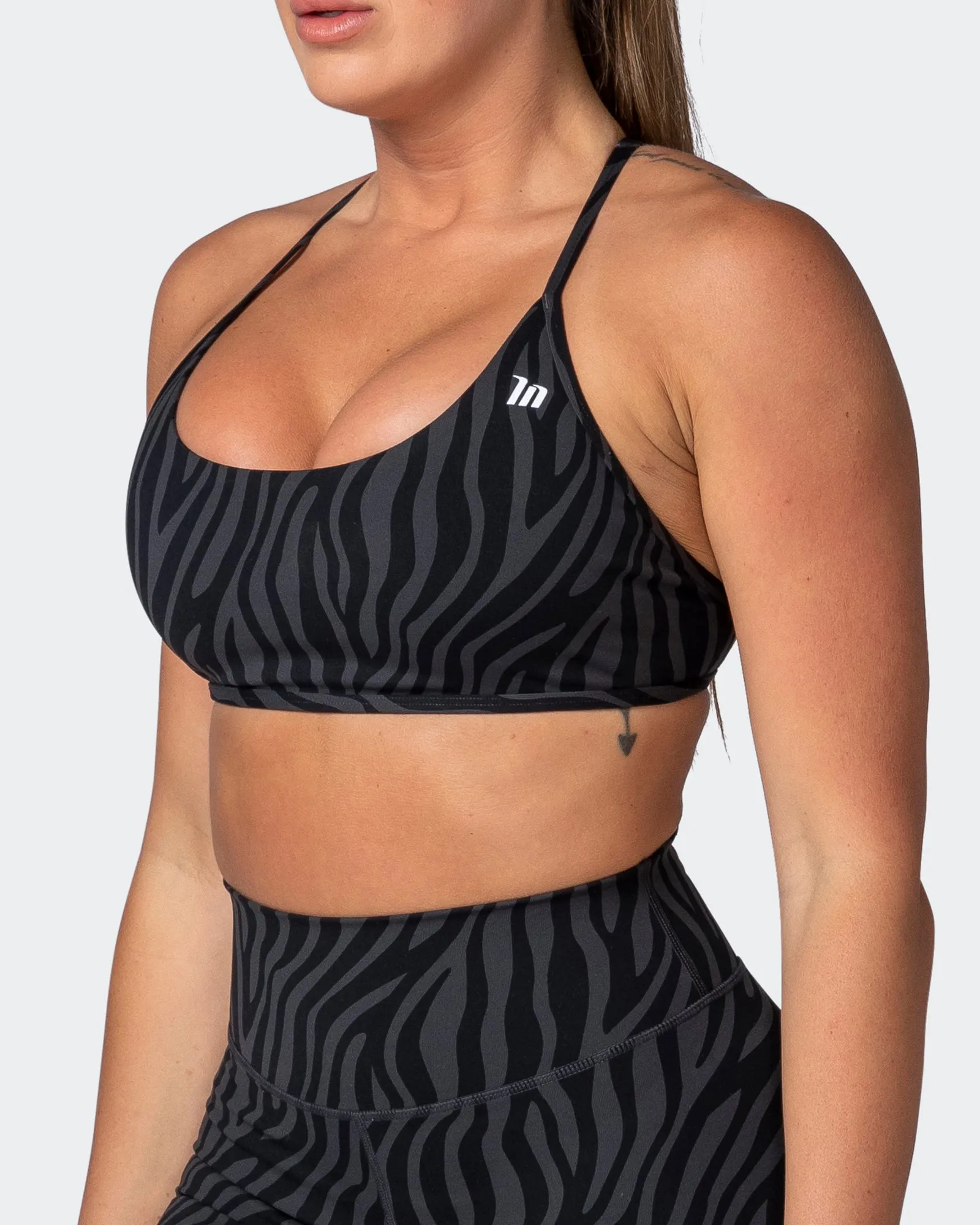 Essence Bralette - Monochrome Zebra Print sold by Muscle Nation product image thumbnail 3