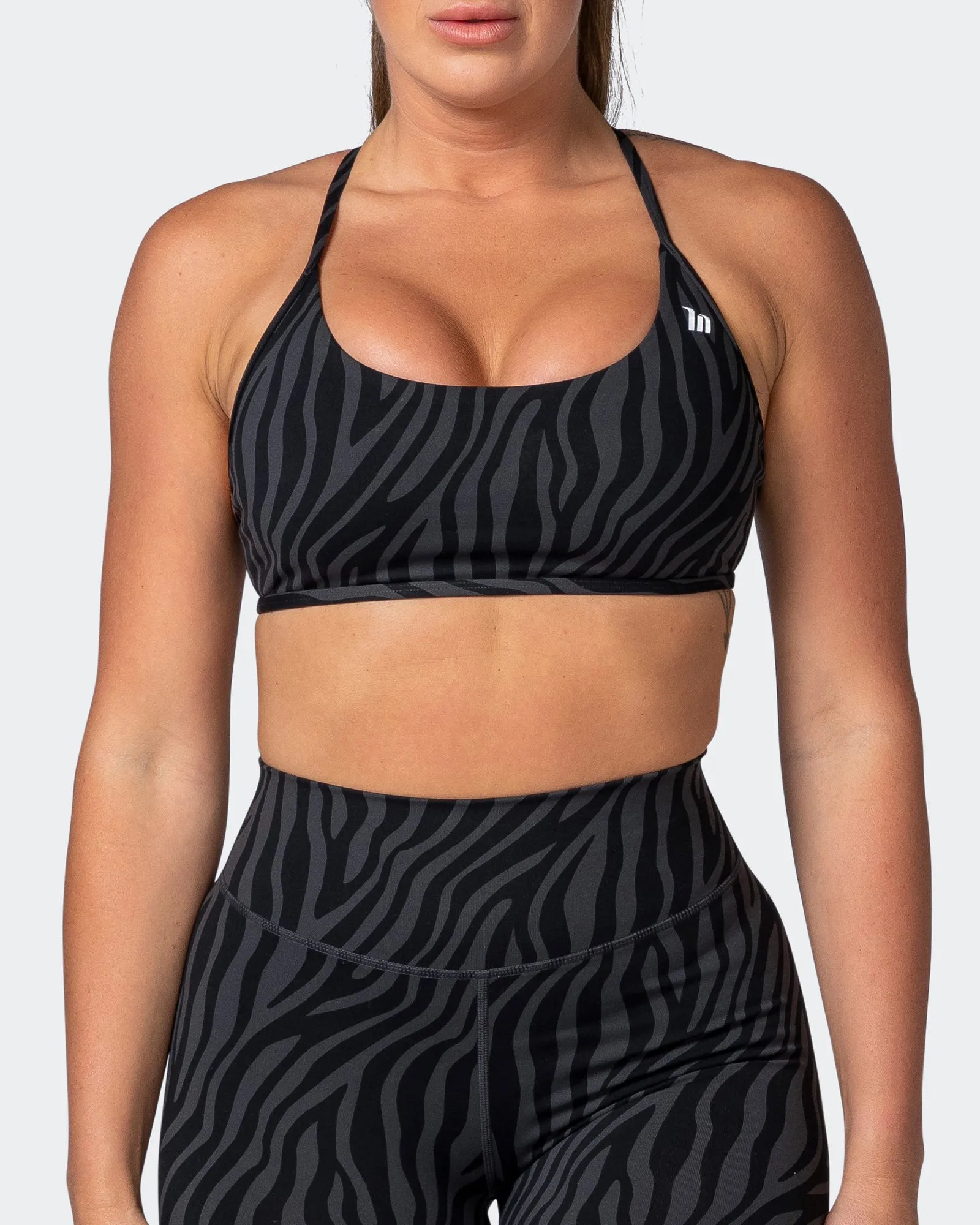 Essence Bralette - Monochrome Zebra Print sold by Muscle Nation product image thumbnail 2
