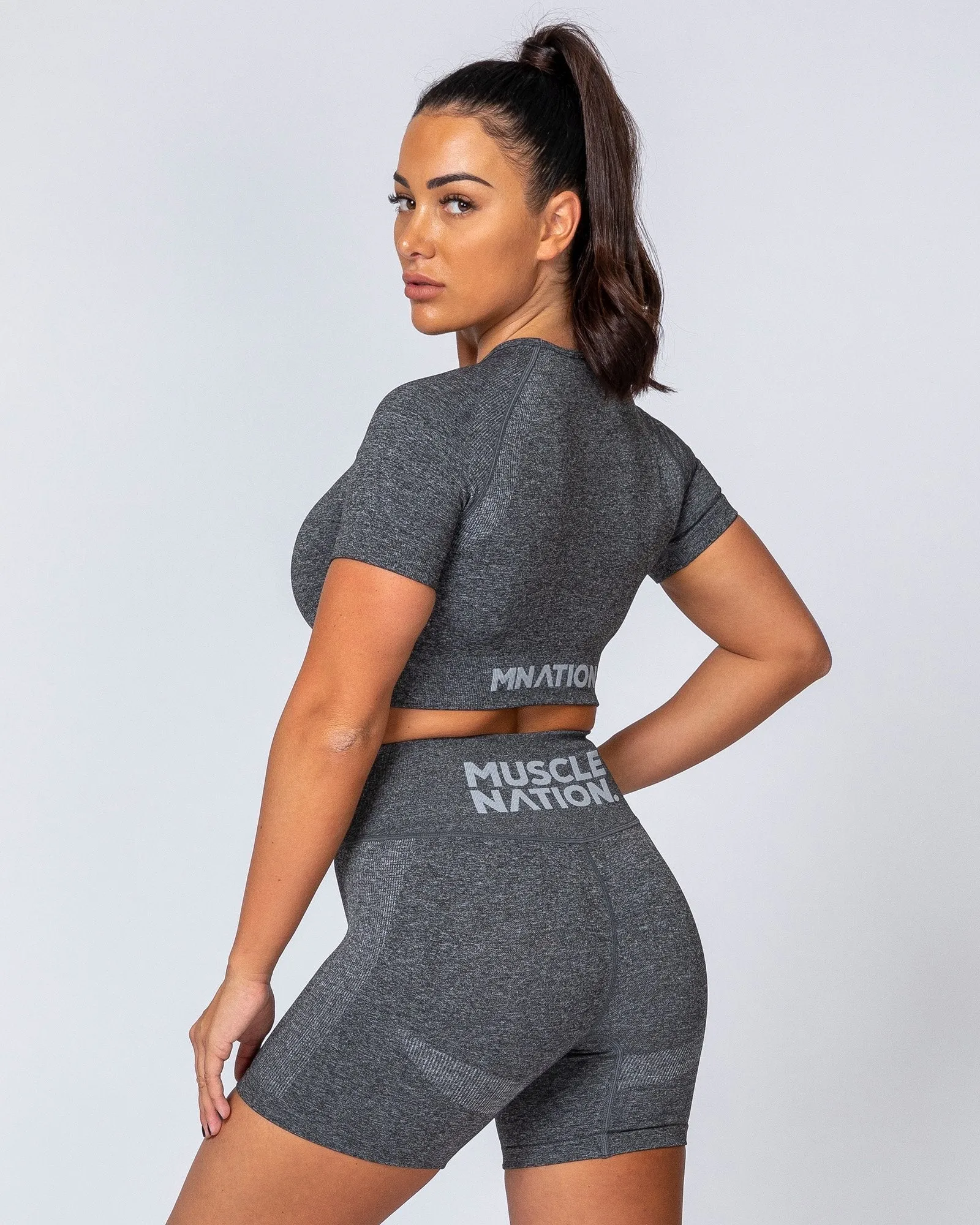 Classic Seamless Tee - Charcoal Marl sold by Muscle Nation product image thumbnail 2