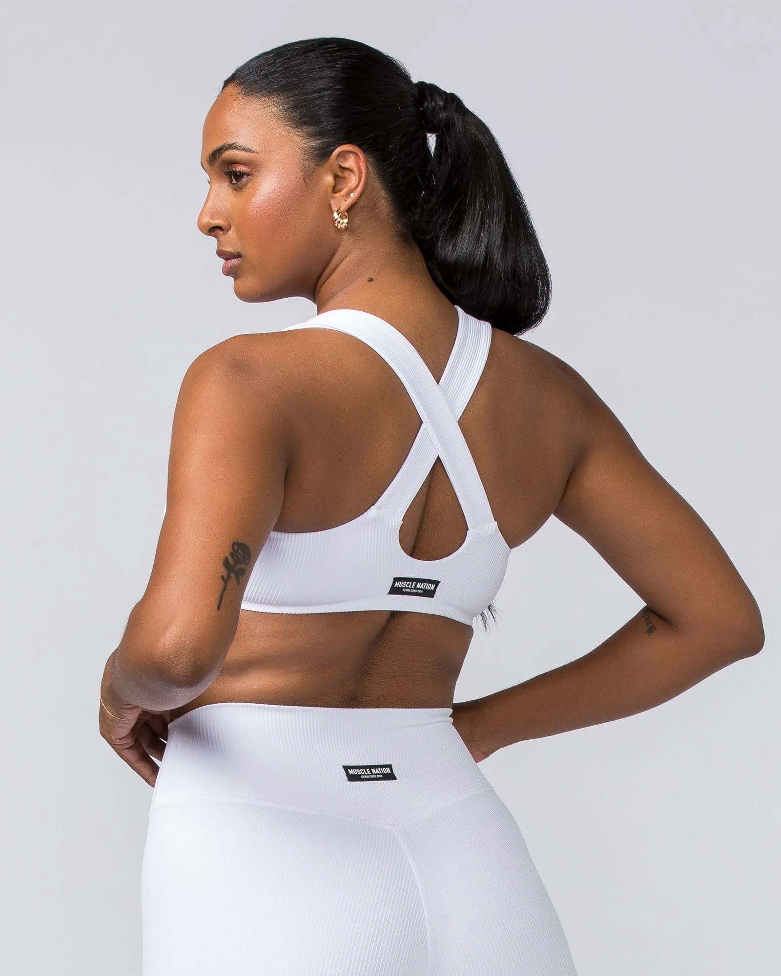 Lush Rib Bralette - White sold by Muscle Nation product image thumbnail 4