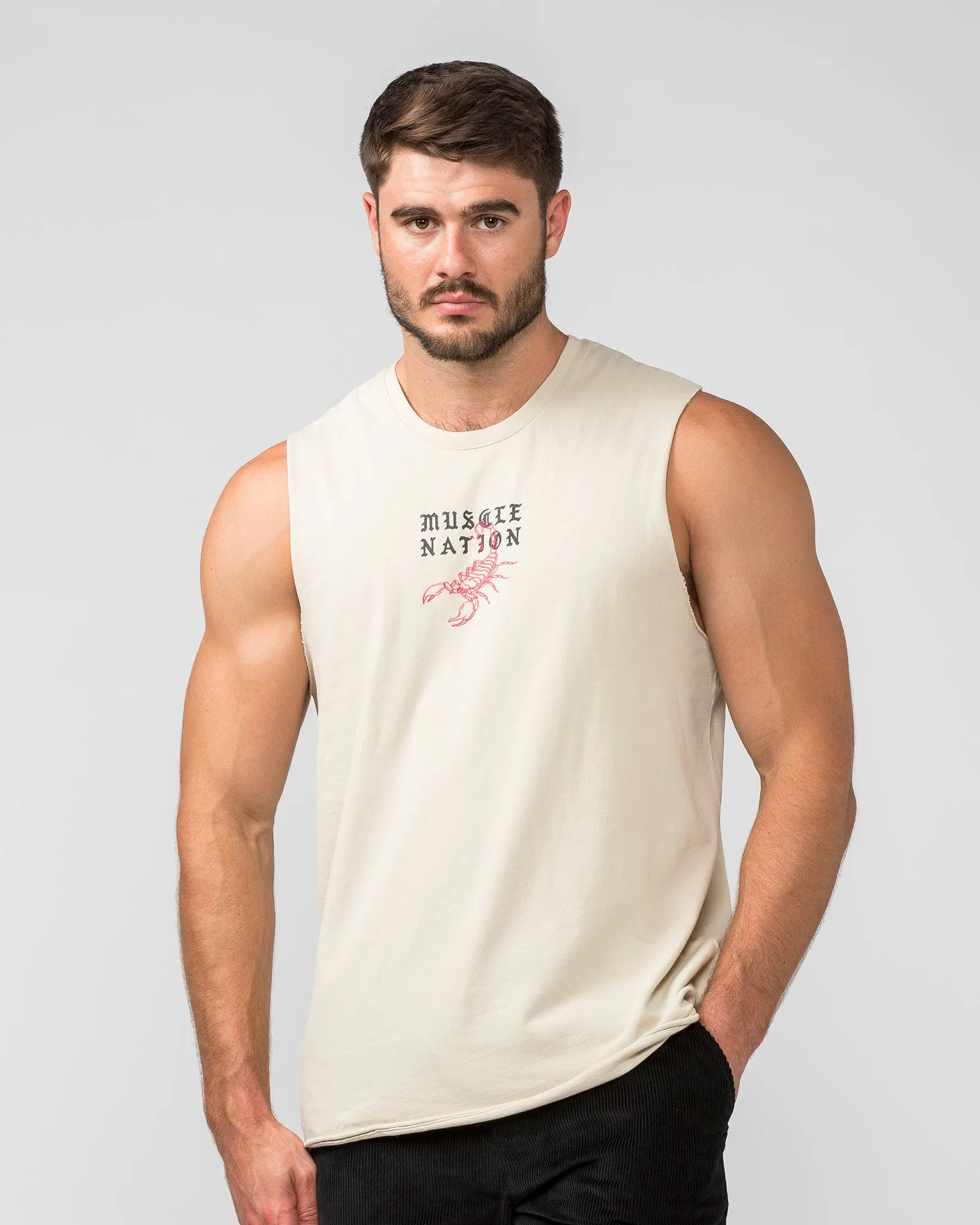 Scorpion Heavy Vintage Tank - Washed Cream sold by Muscle Nation product image thumbnail 2