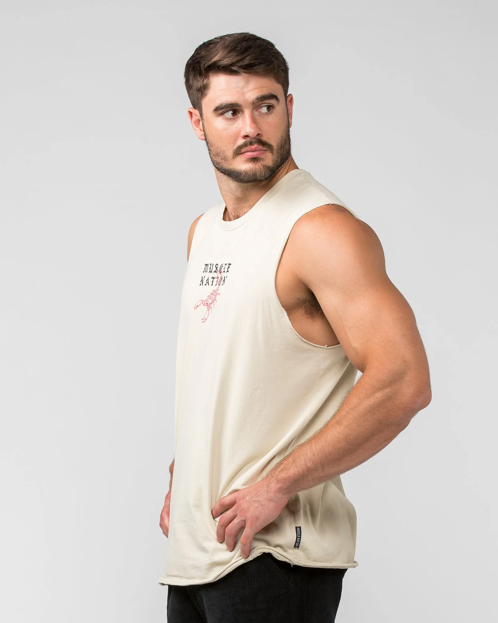Scorpion Heavy Vintage Tank - Washed Cream sold by Muscle Nation product image thumbnail 3