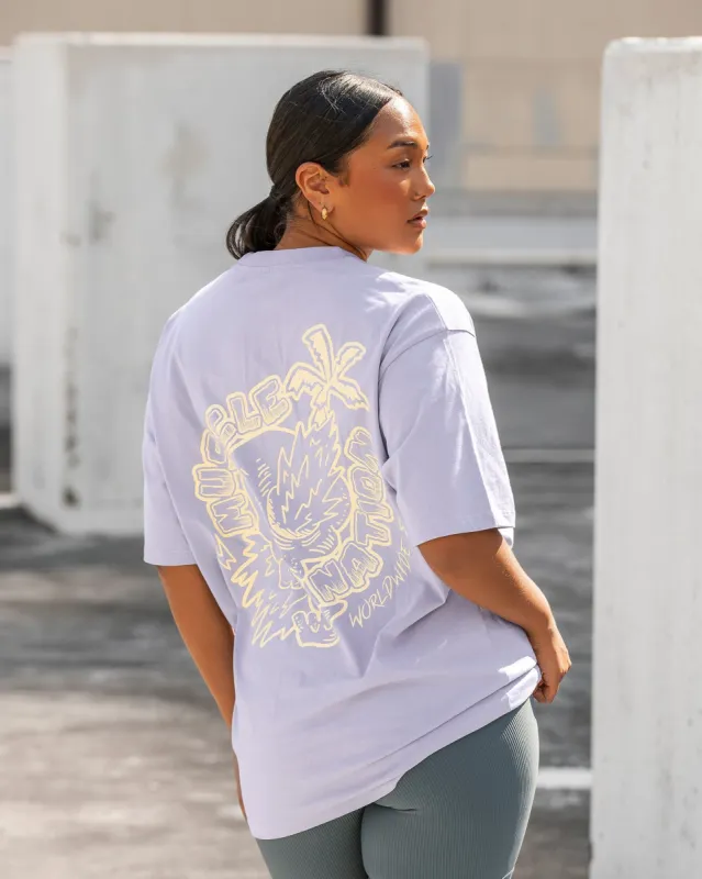 Womens Palmy Days Oversized Tee - Pale Purple sold by Muscle Nation
