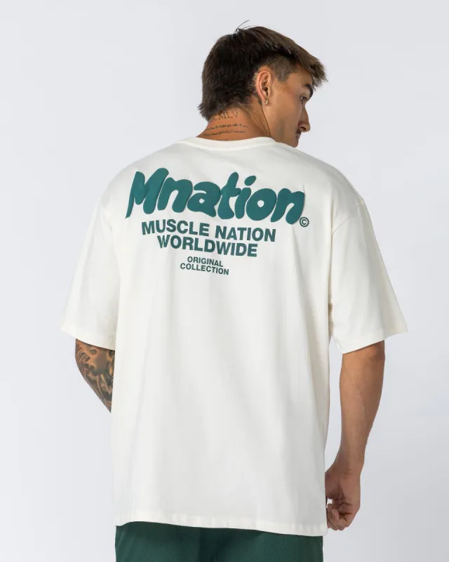 Mens Bubble Warp Oversized Tee - Travertine sold by Muscle Nation