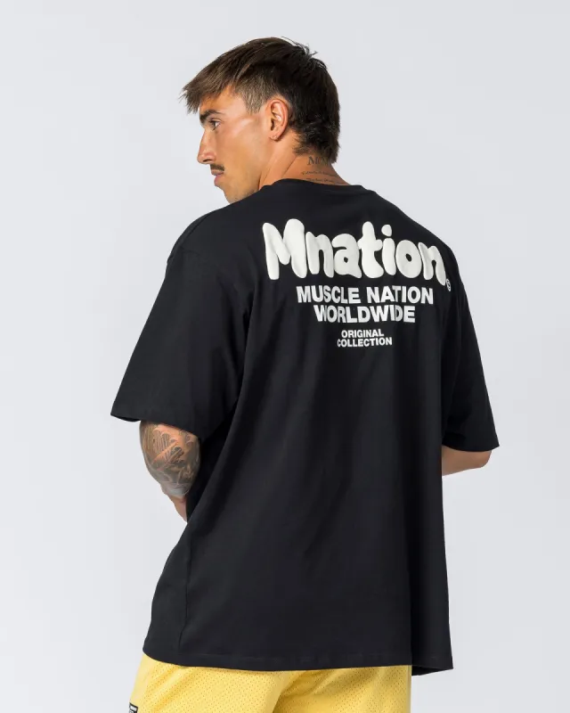 Mens Bubble Warp Oversized Tee - Black sold by Muscle Nation