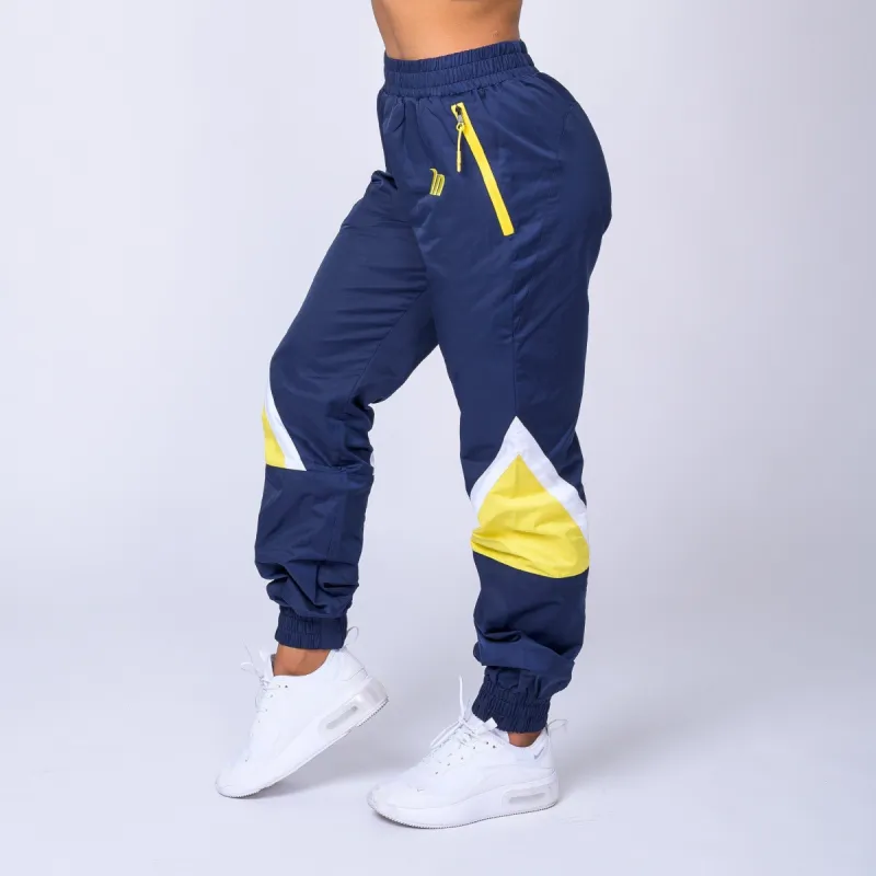 Unisex Retro Tracksuit Pants - Navy / Yellow sold by Muscle Nation