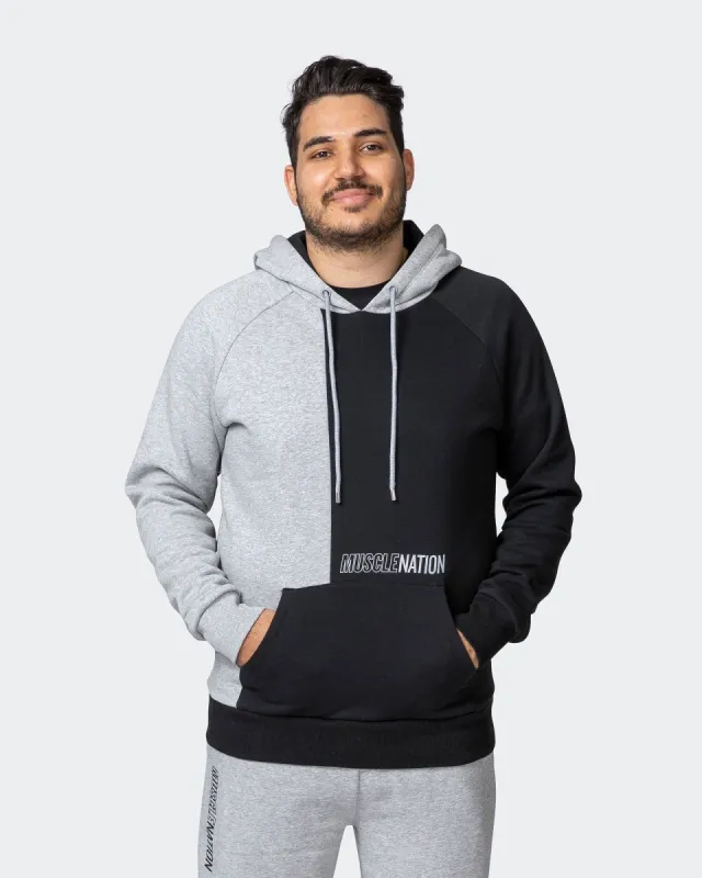 Fast Break Hoodie - Black/Light Grey Marl sold by Muscle Nation