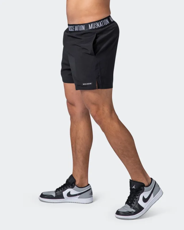 Level Up Training Shorts - Black sold by Muscle Nation