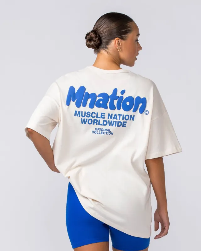 Womens Bubble Warp Oversized Heavy Tee - Travertine sold by Muscle Nation