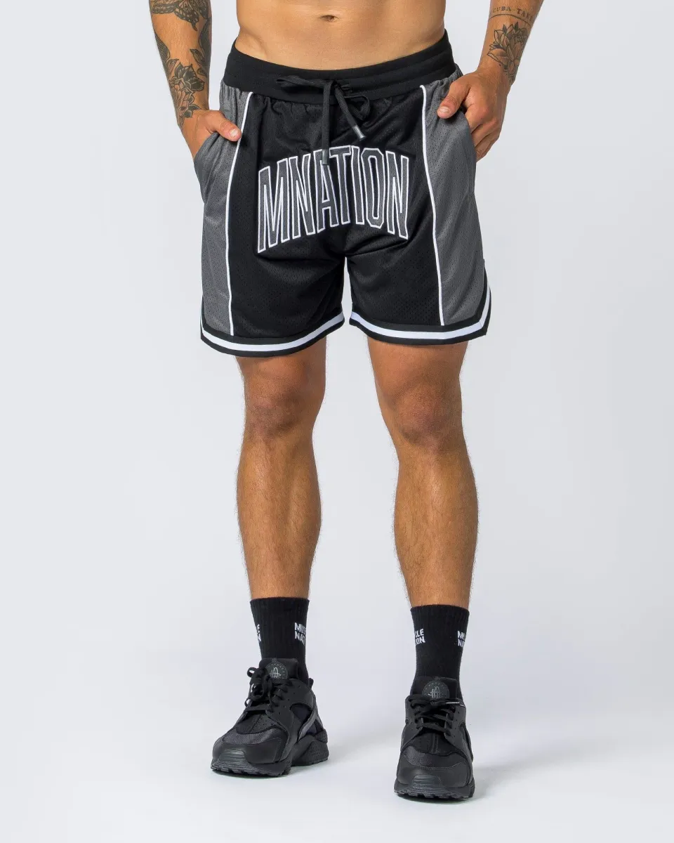 Fadeaway 5" Basketball Shorts - Black sold by Muscle Nation