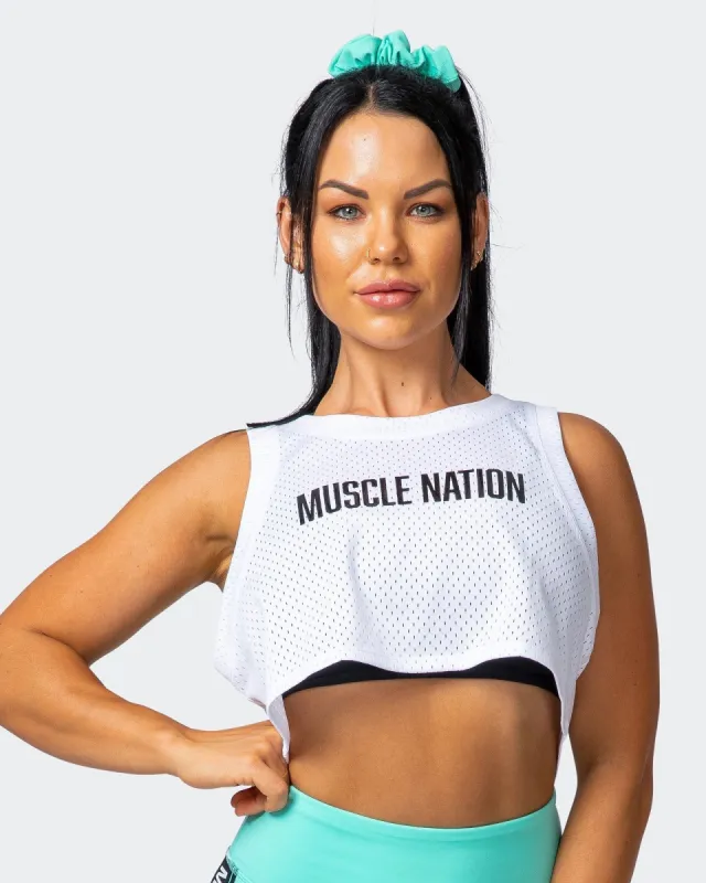 Agile Ultra Cropped Tank - White sold by Muscle Nation