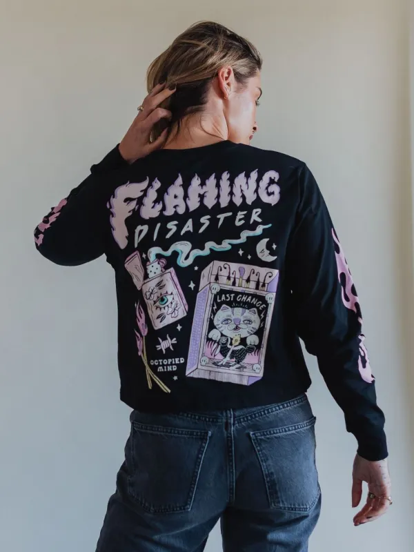 Flaming Disaster Long Sleeve sold by Octopied Mind