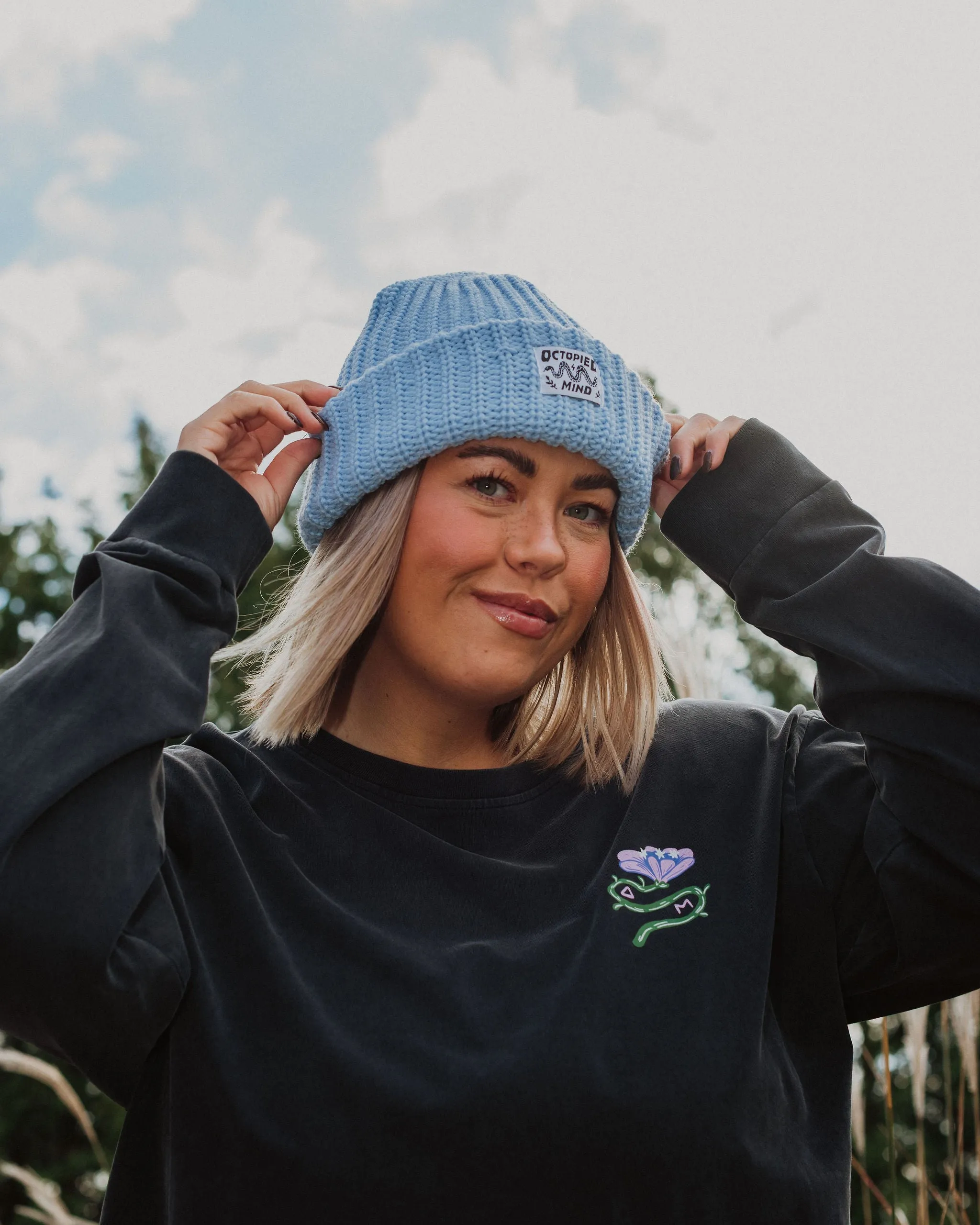 Knit Beanie - Sky sold by Octopied Mind product image thumbnail 3