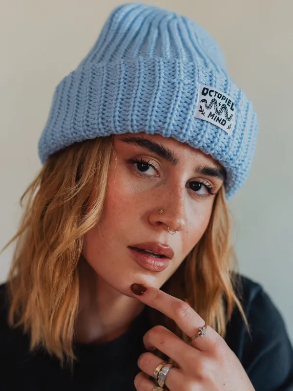Knit Beanie - Sky sold by Octopied Mind