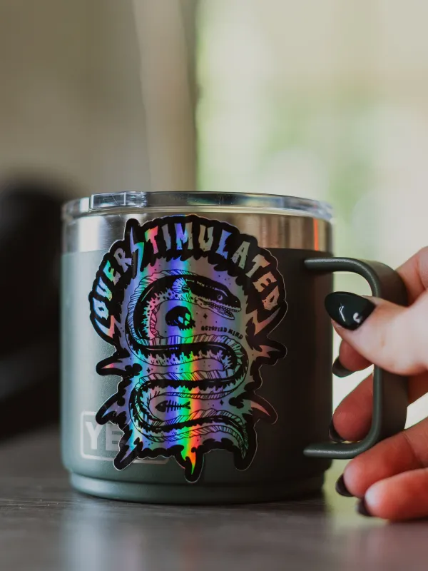 Overstimulated Sticker sold by Octopied Mind