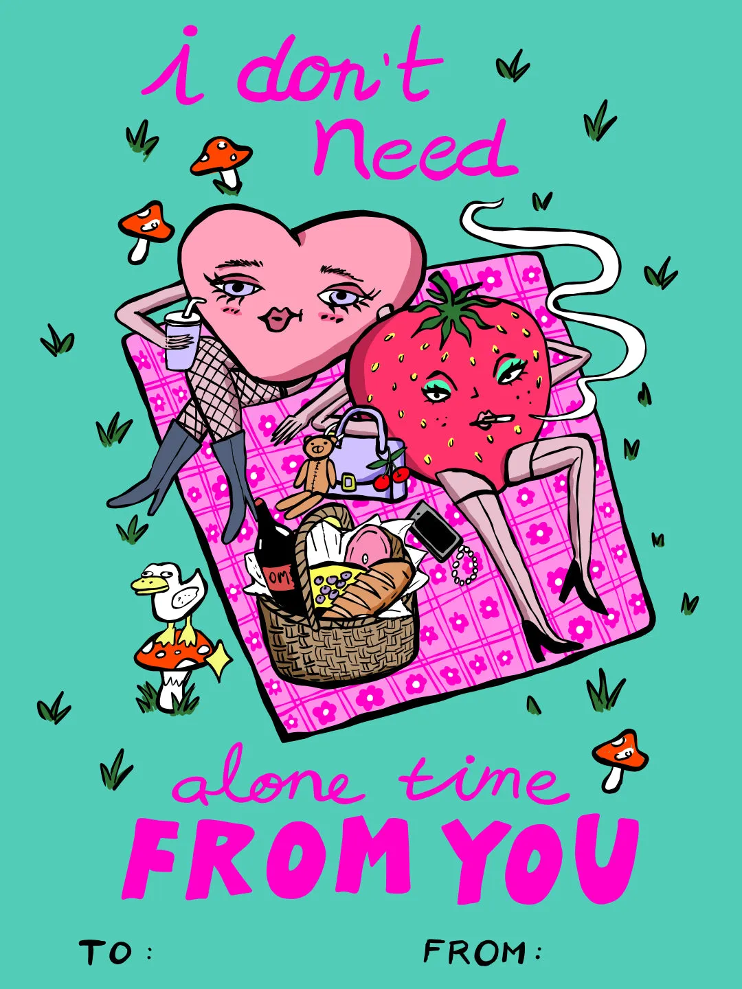 Alone time Valentine's Day Card sold by Octopied Mind