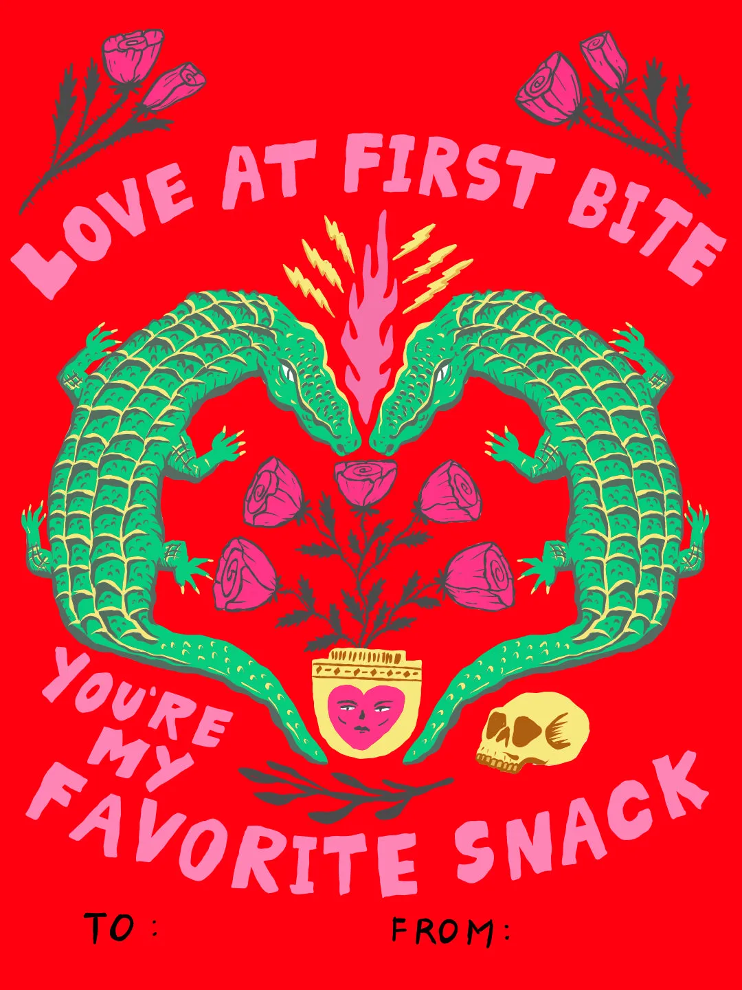 At First Bite Valentine's Day Card sold by Octopied Mind