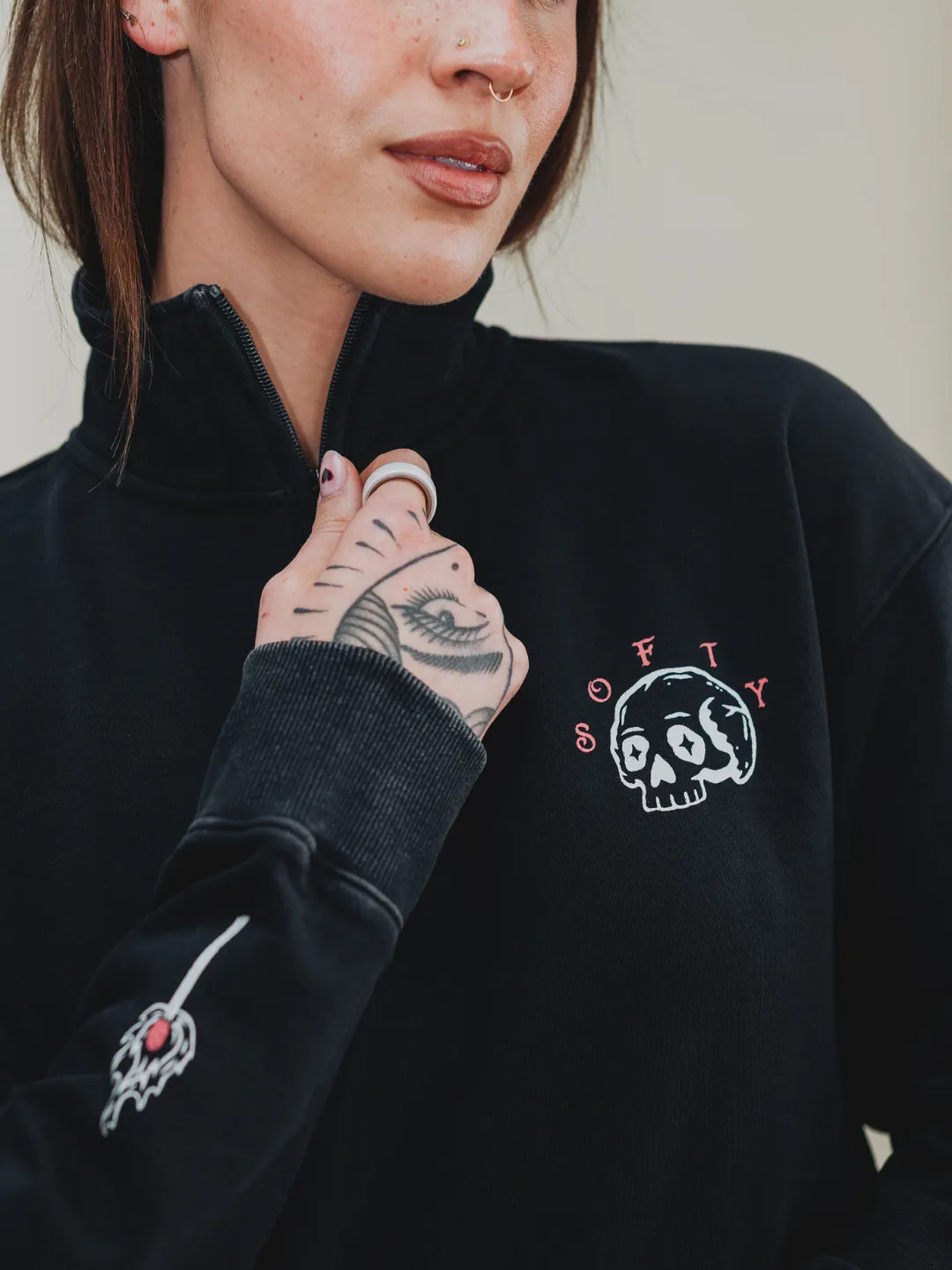 Scaredy Cat 1/4 Zip Sweater sold by Octopied Mind product image thumbnail 2