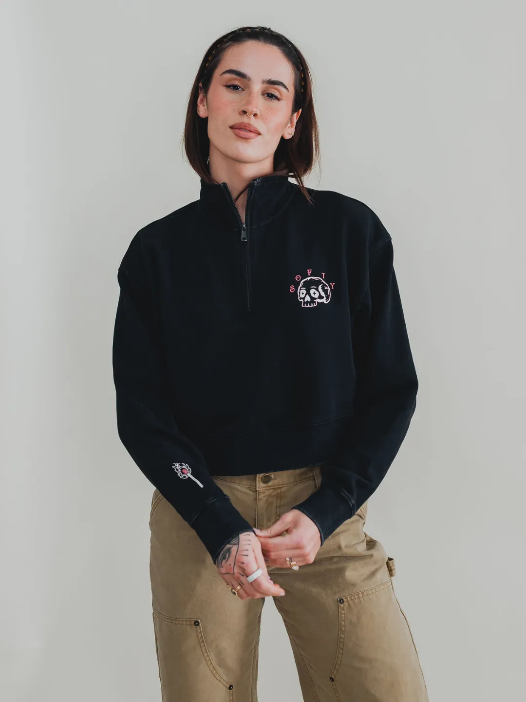 Scaredy Cat 1/4 Zip Sweater sold by Octopied Mind product image thumbnail 3