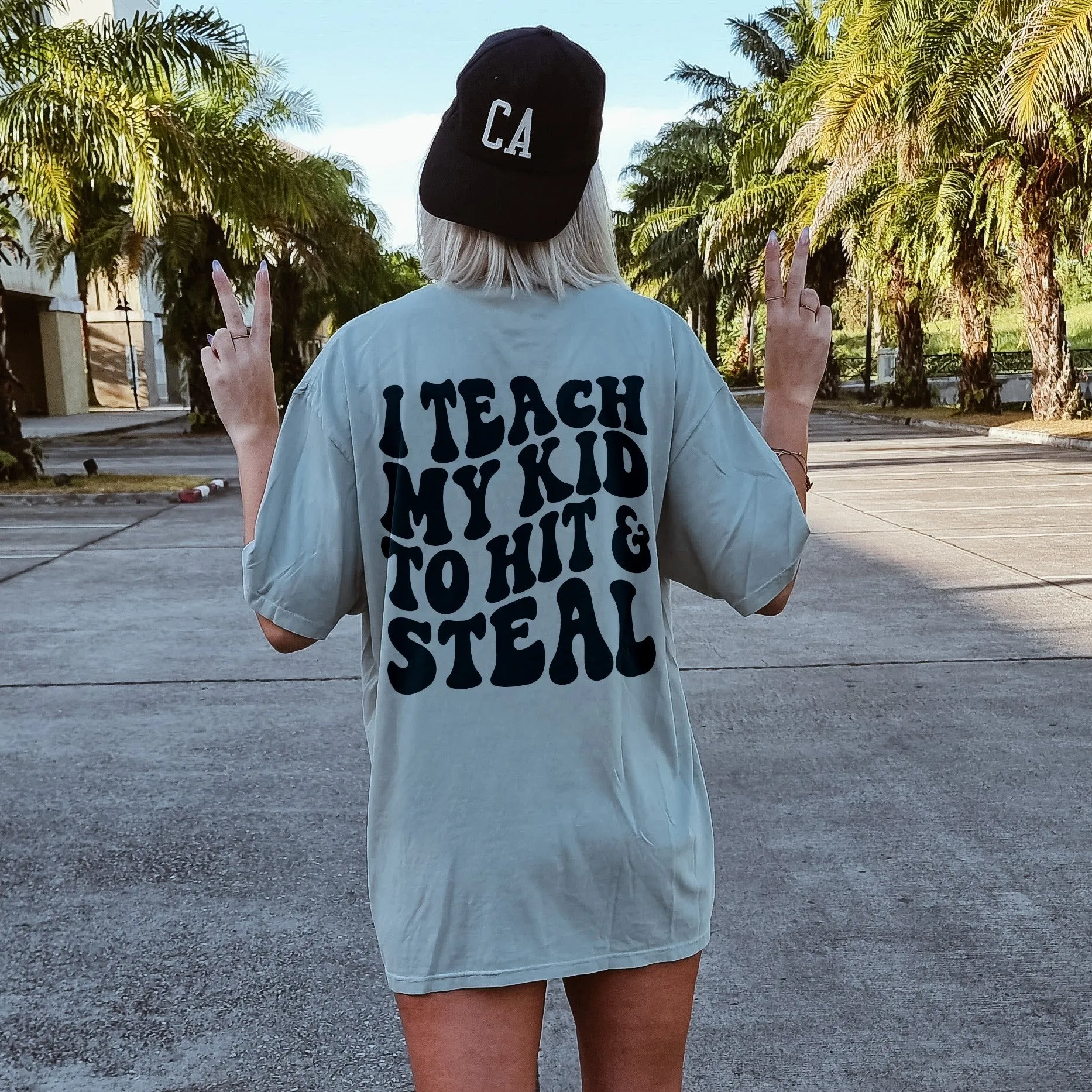 I Teach My Kid To Hit And Steal Heavyweight Baseball Mama Tee sold by Alley and Rae