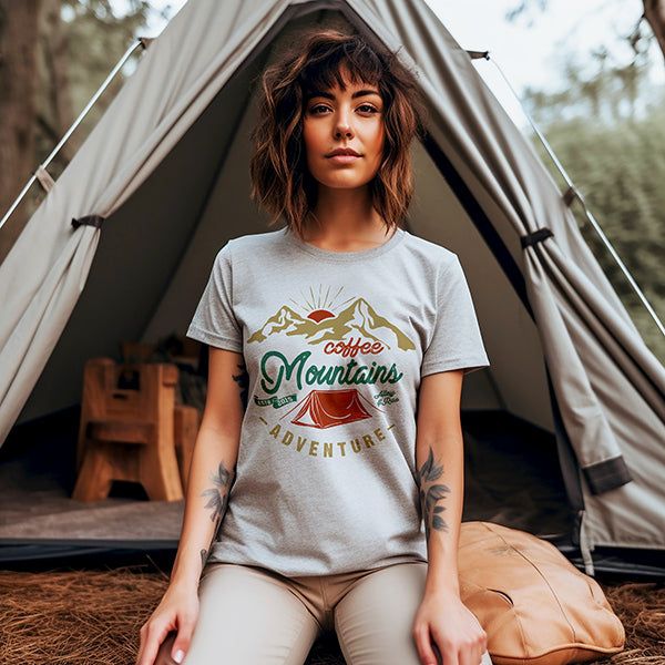Coffee Mountains Adventure Lightweight Tee sold by Ally and Rae