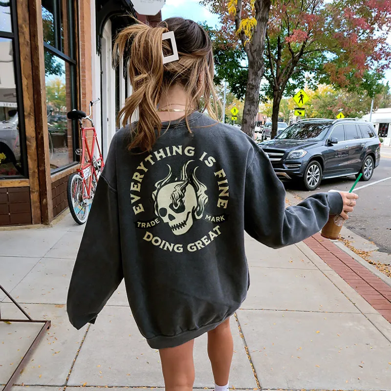 Everything Is Fine Doing Great Crewneck Sweatshirt sold by Alley and Rae