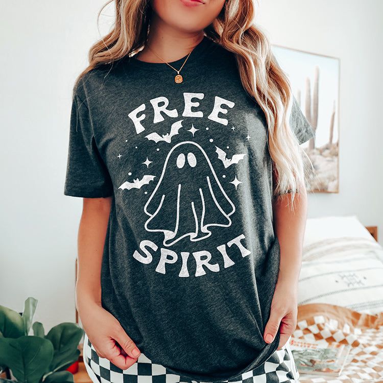 Free Spirit Ghost Lightweight Halloween Tee (Wholesale) sold by Ally and Rae product image thumbnail 2